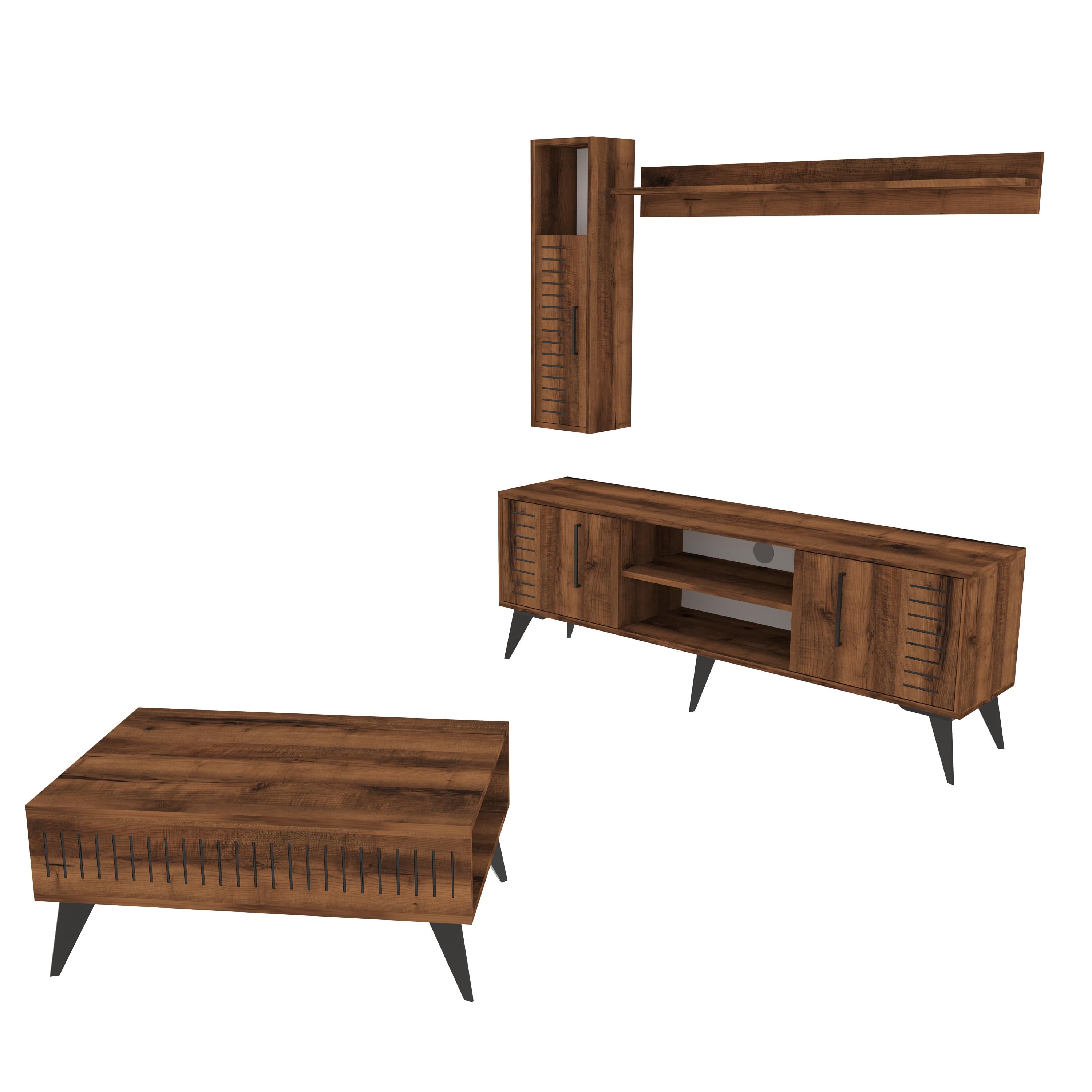 Bimossa G3620 Karla Tv Ünitesi Raflı Dolaplı ve Orta Sehpa Hat