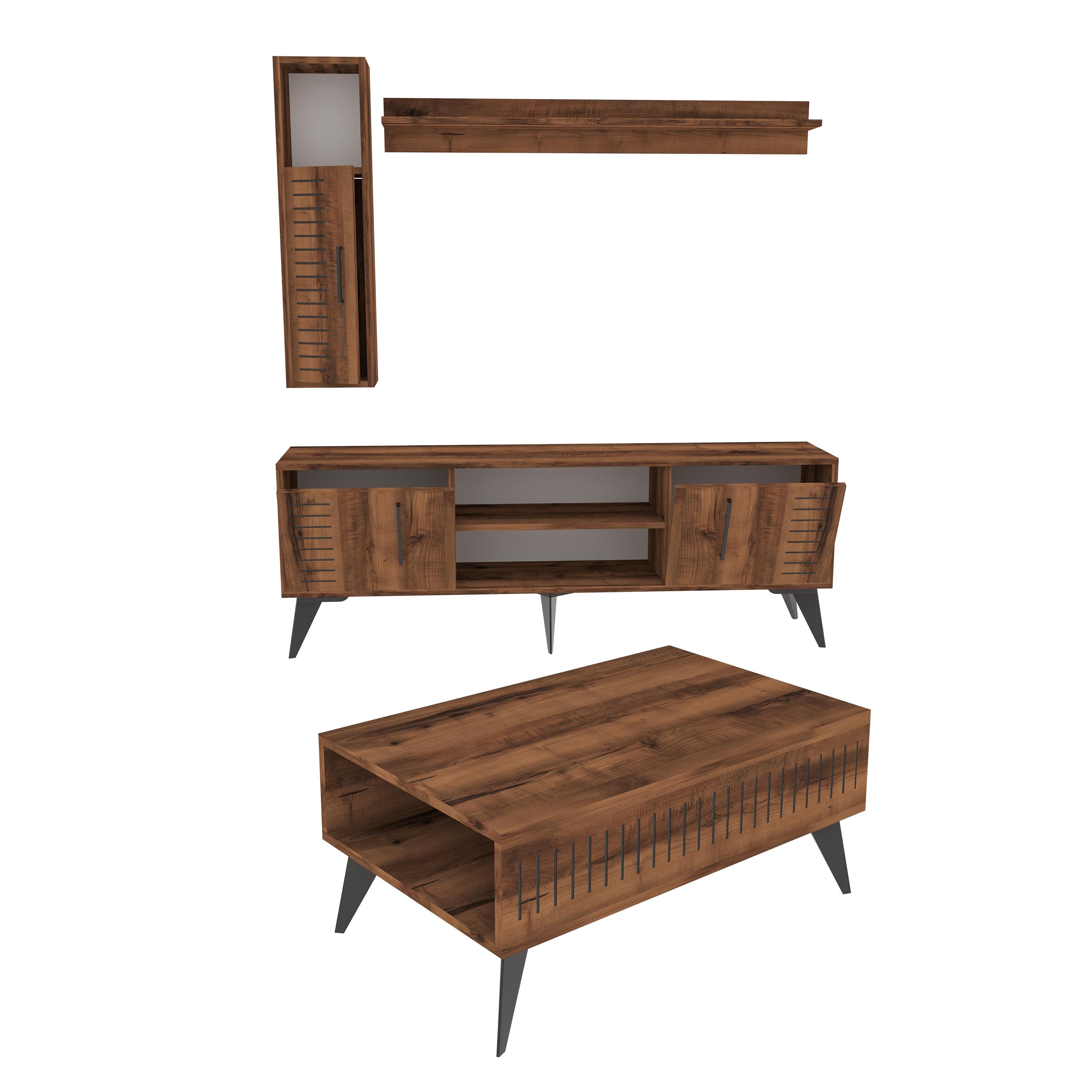 Bimossa G3620 Karla Tv Ünitesi Raflı Dolaplı ve Orta Sehpa Hat