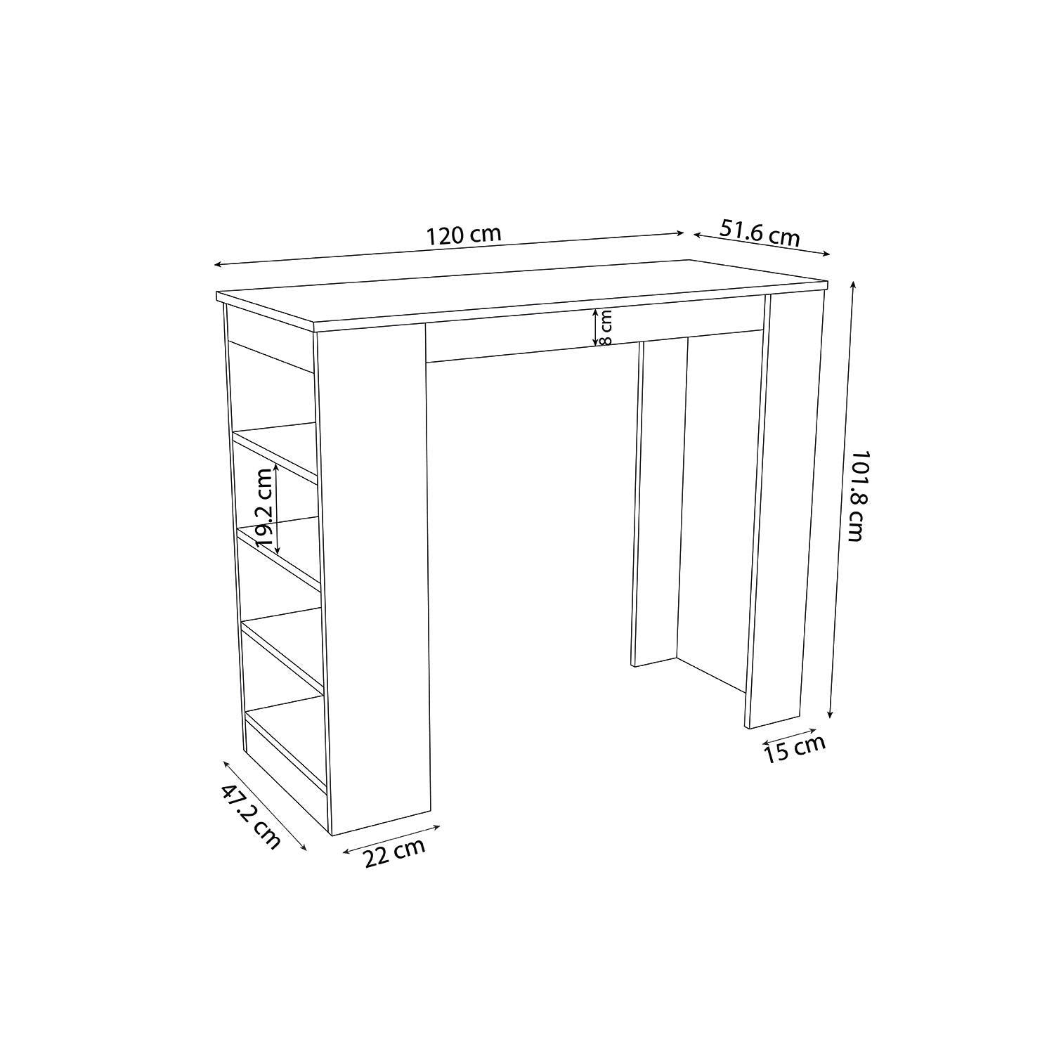 Bimossa L1030 Falez Bar Masası Antrasit-Sepet