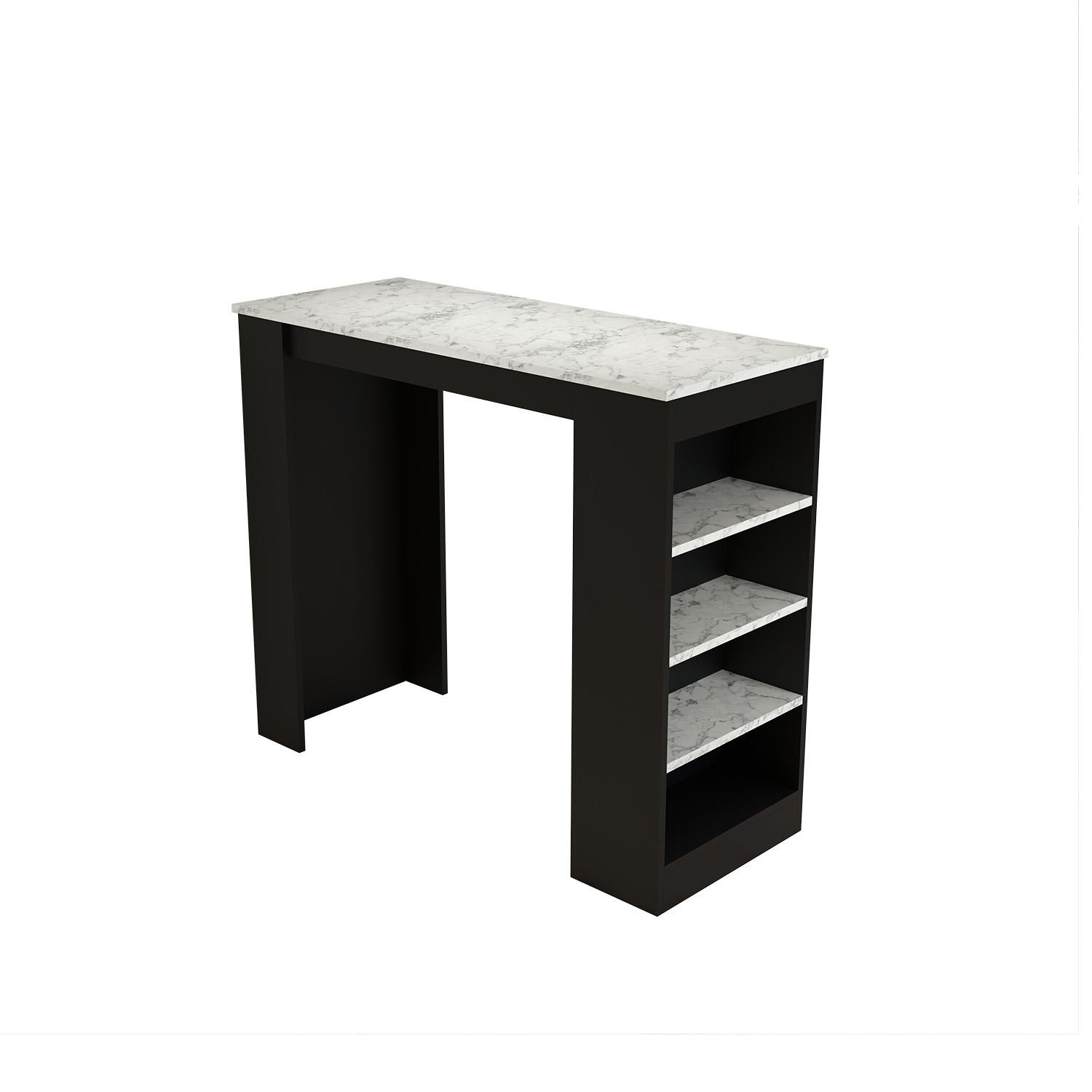 Bimossa L1040 Falez Bar Masası Siyah/Carrara
