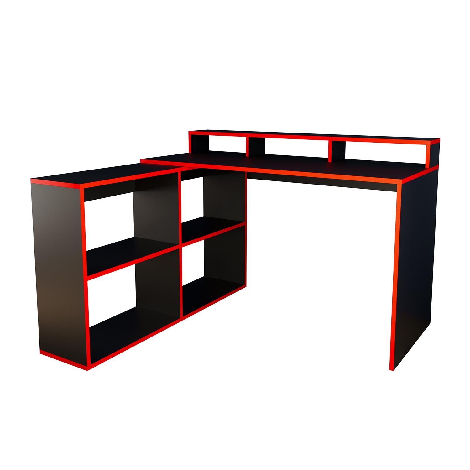 Bimossa S8180 Leo Oyuncu Masası Siyah Kırmızı 113 cm