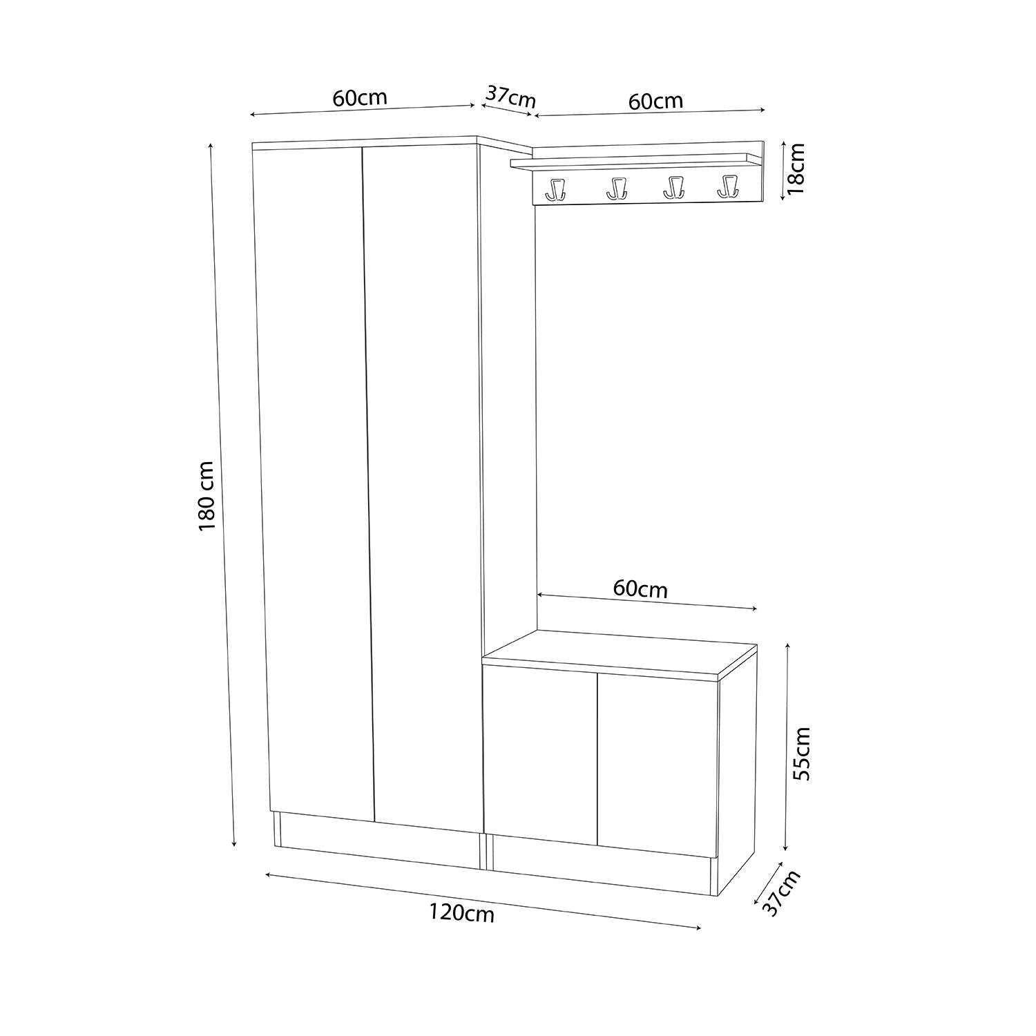 Bimossa P5020 Sofia Portmanto Üçlü Antrasit-Sepet