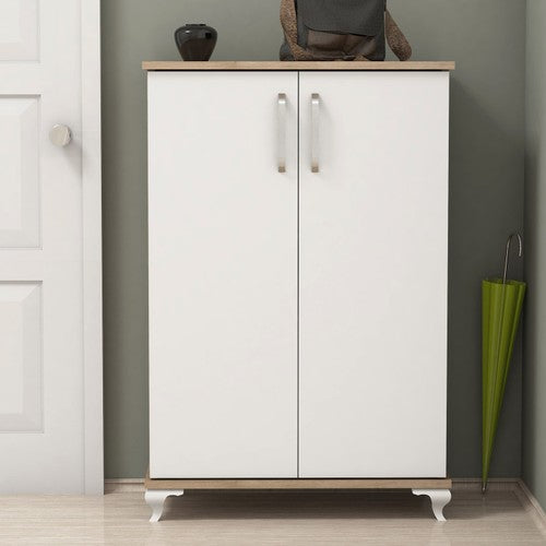 Bimossa R6030 Ceviz - Beyaz Ayakkabılık Çok Amaçlı Raflı Düzenleyici Dolap 100 cm