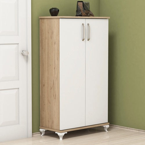 Bimossa R7030 Ceviz - Beyaz Ayakkabılık Çok Amaçlı Raflı Düzenleyici Dolap 120 cm