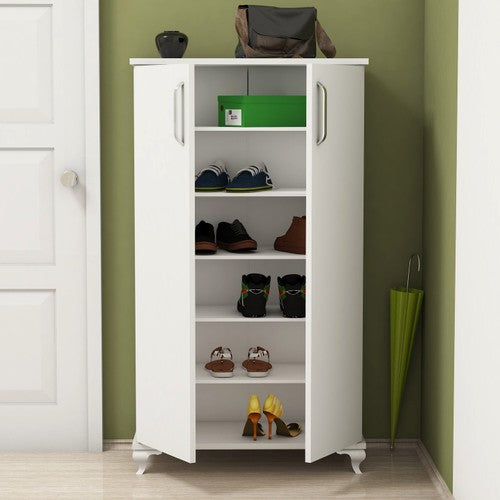Bimossa R7040 Beyaz Ayakkabılık Çok Amaçlı Raflı Düzenleyici Dolap 120 cm