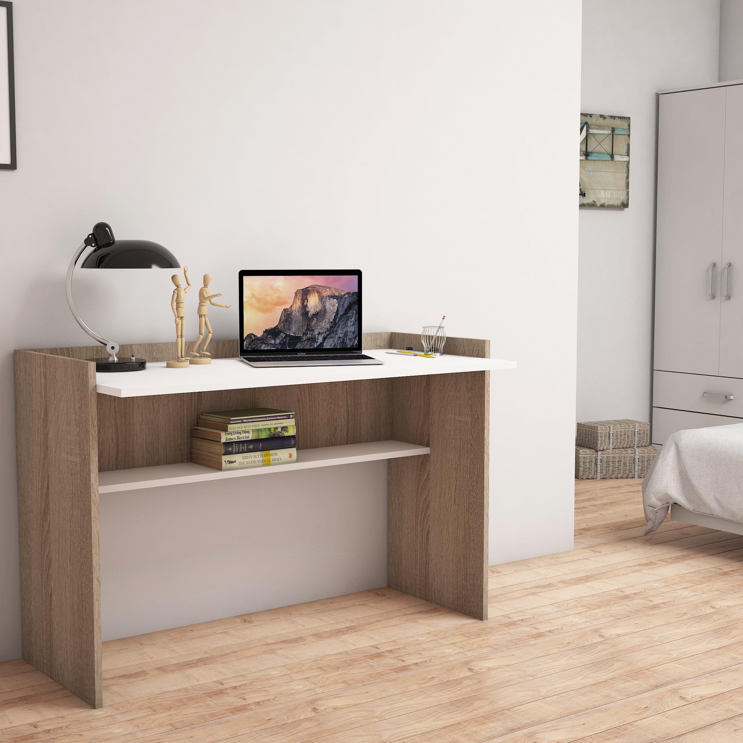 Bimossa S6020 Nazende Çalışma Masası Ceviz/Beyaz