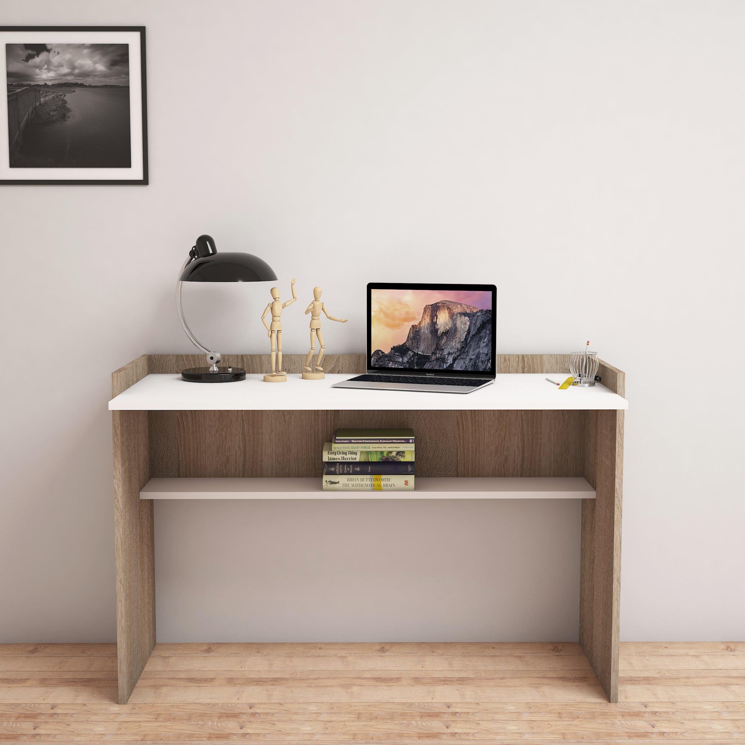 Bimossa S6020 Nazende Çalışma Masası Ceviz/Beyaz