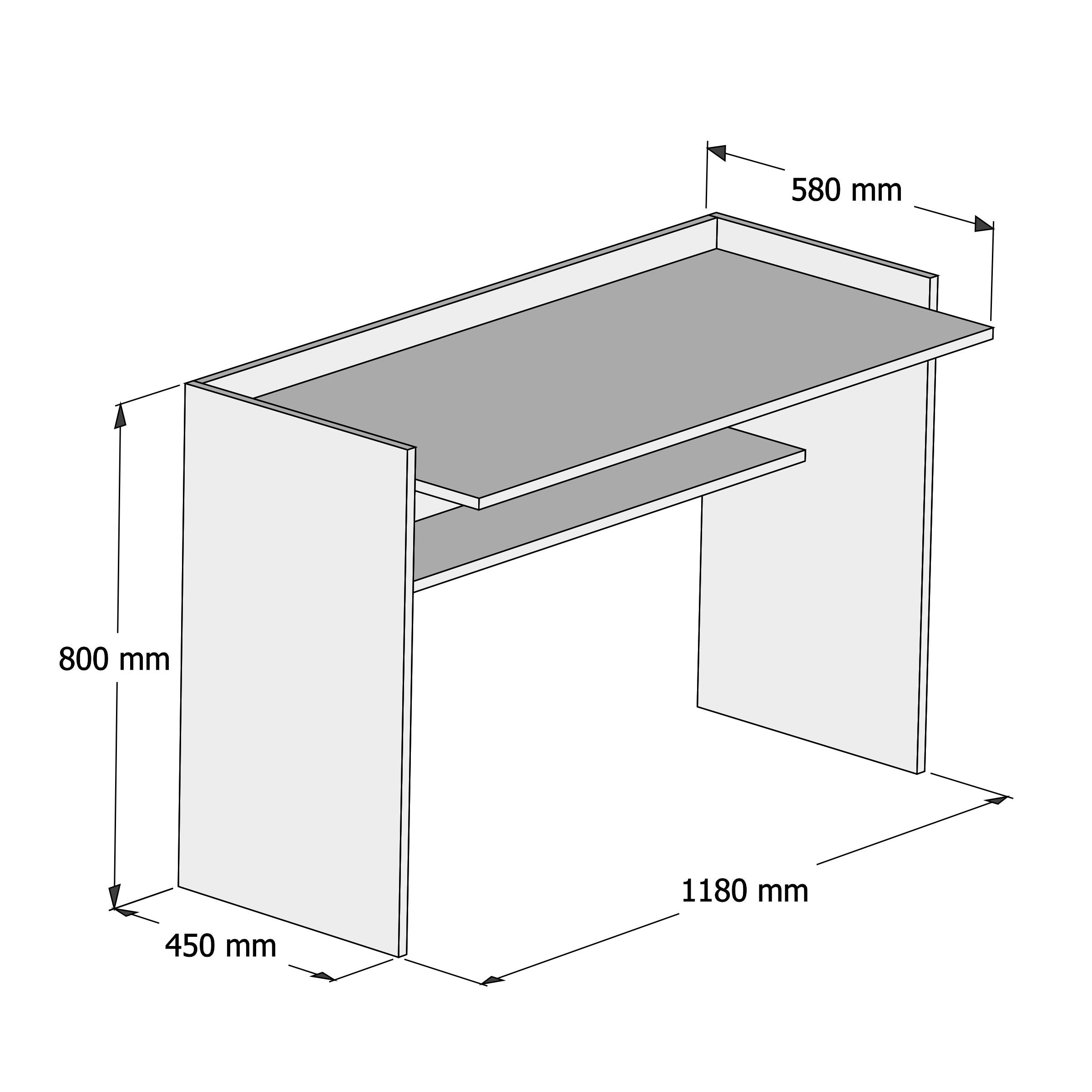 Bimossa S6030 Nazende Çalışma Masası  Antrasit/Beyaz