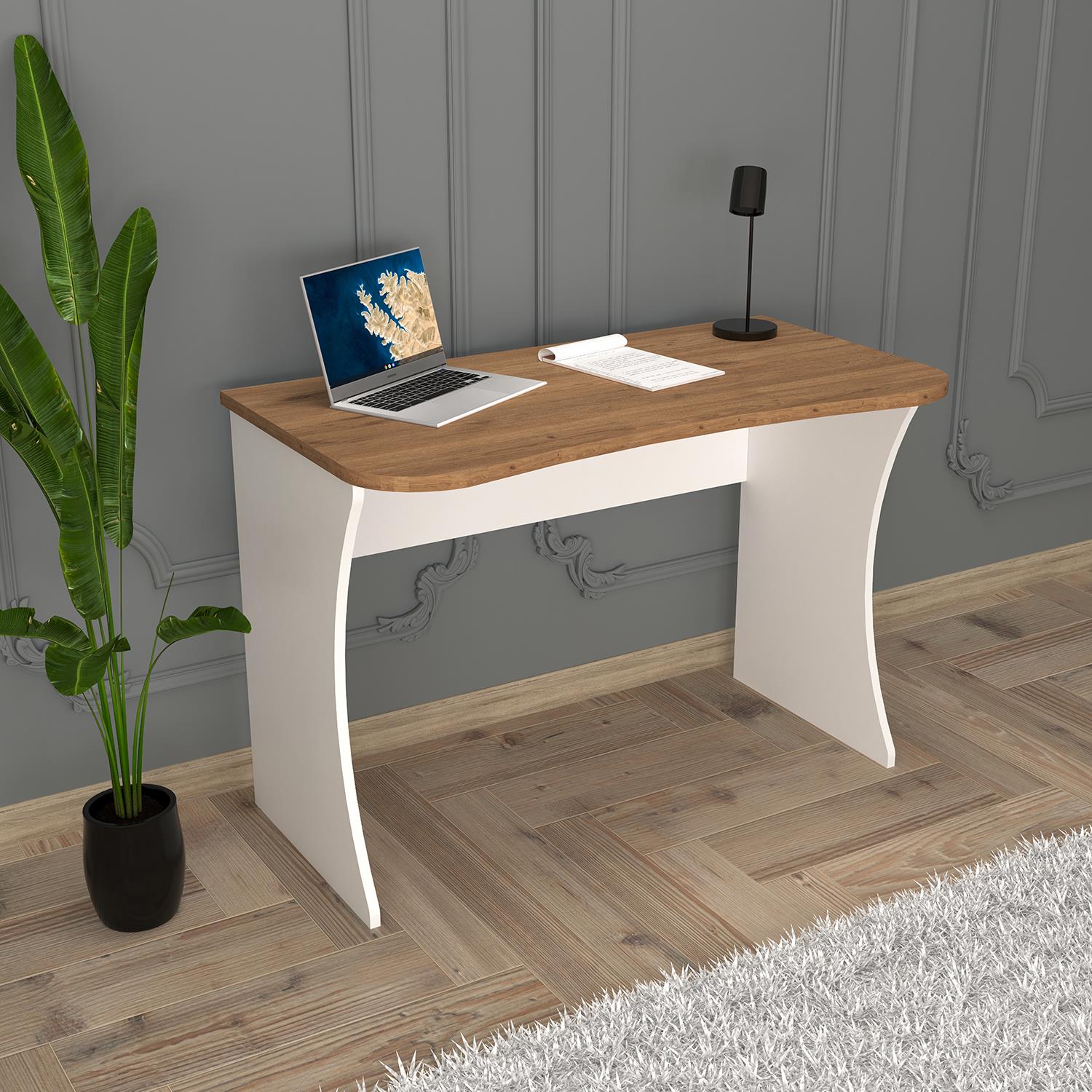 Bimossa S8120 Mila Çalışma Masası Beyaz/Ceviz