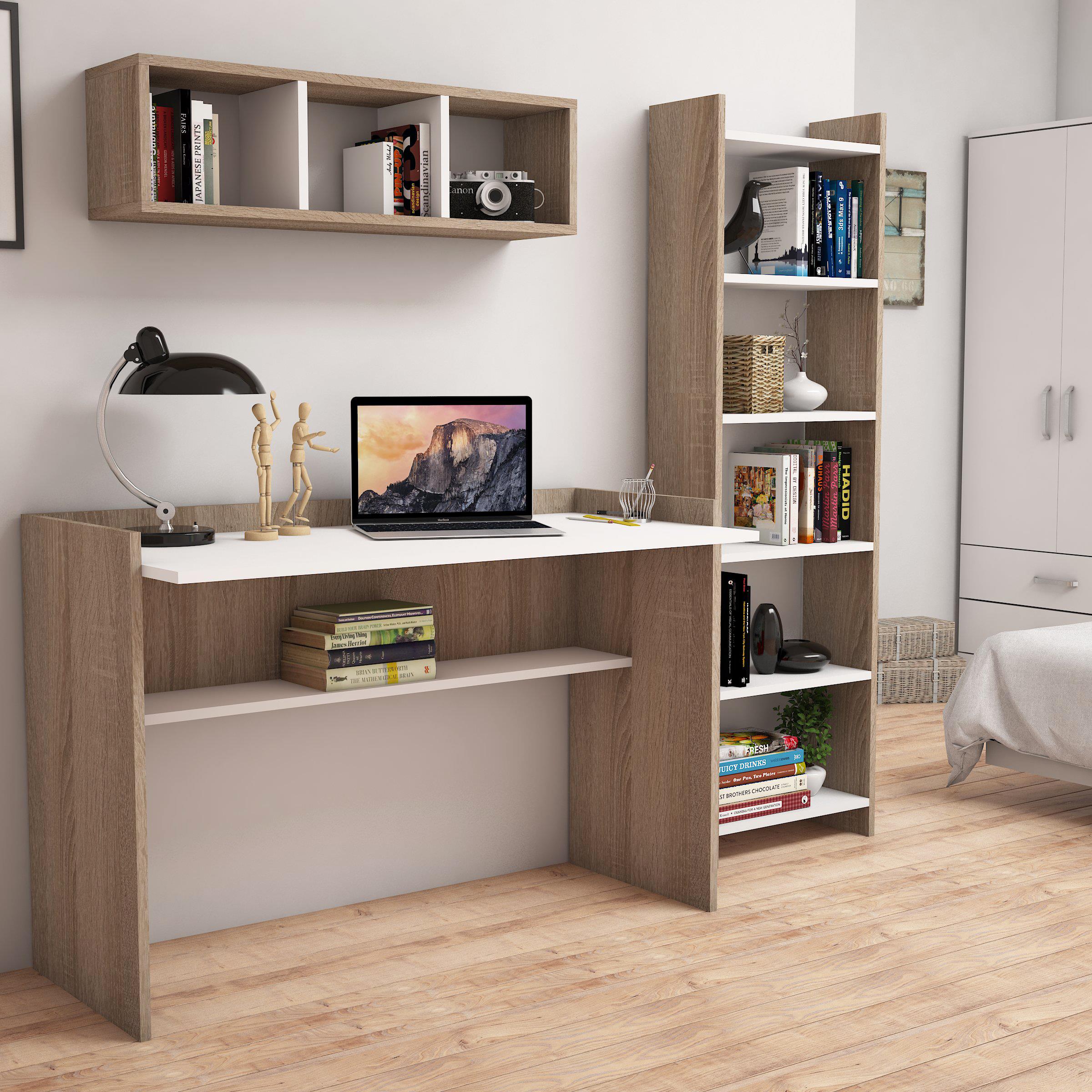 Bimossa U70 Hürrem Kitaplık ve Raflı Çalışma Masası