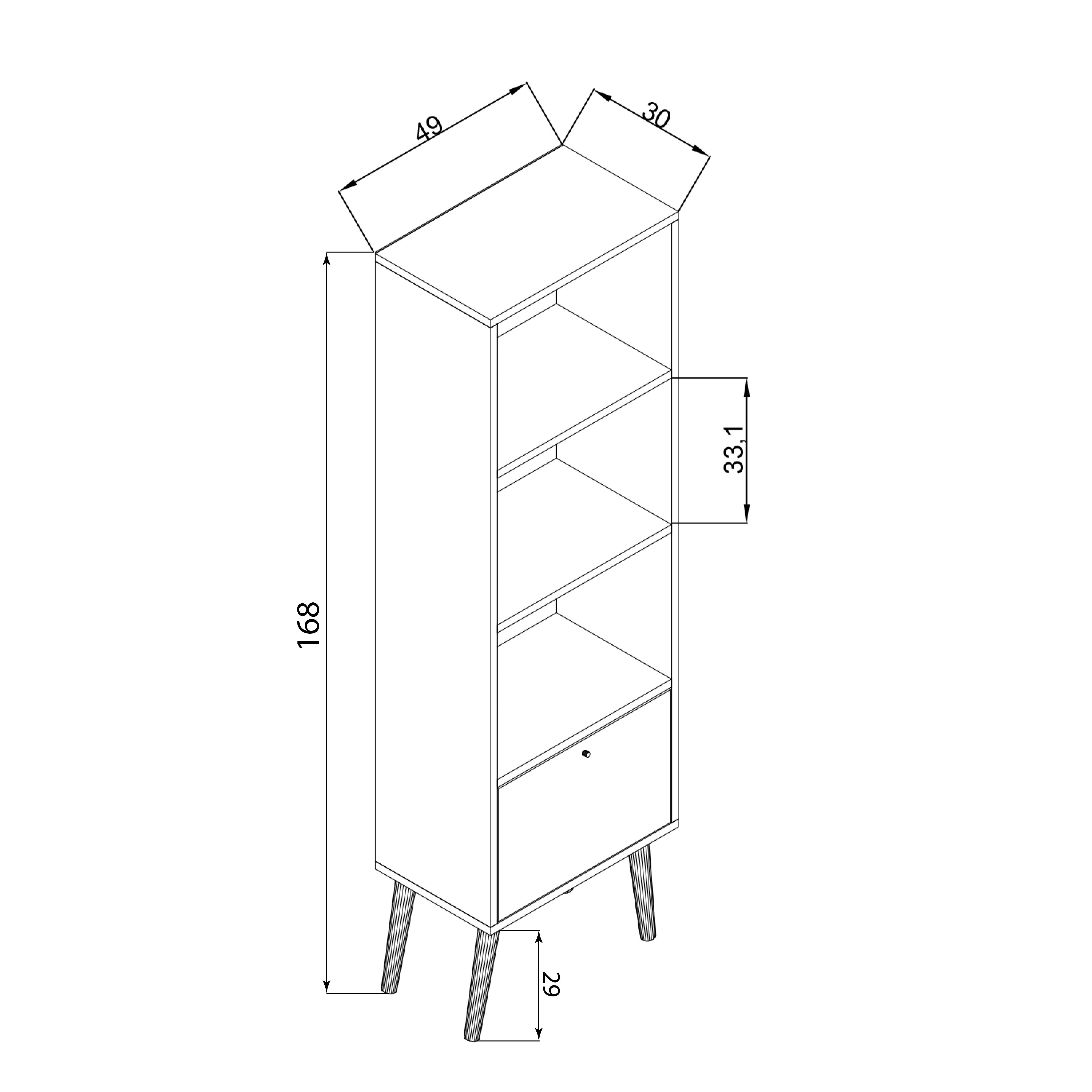 Bimossa W5010 Janus Kitaplık Beyaz