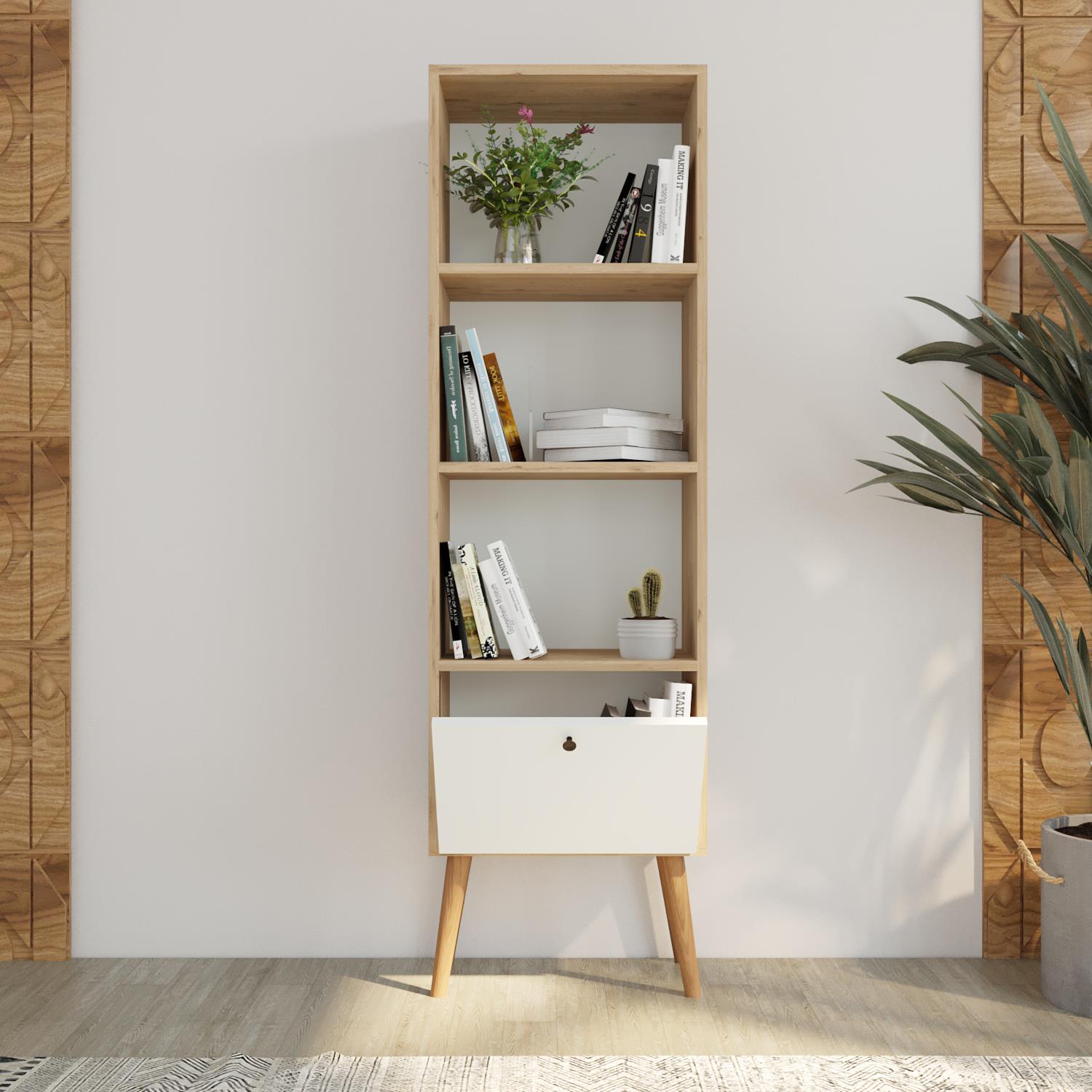 Bimossa W5020 Janus Kitaplık Sepet/Beyaz