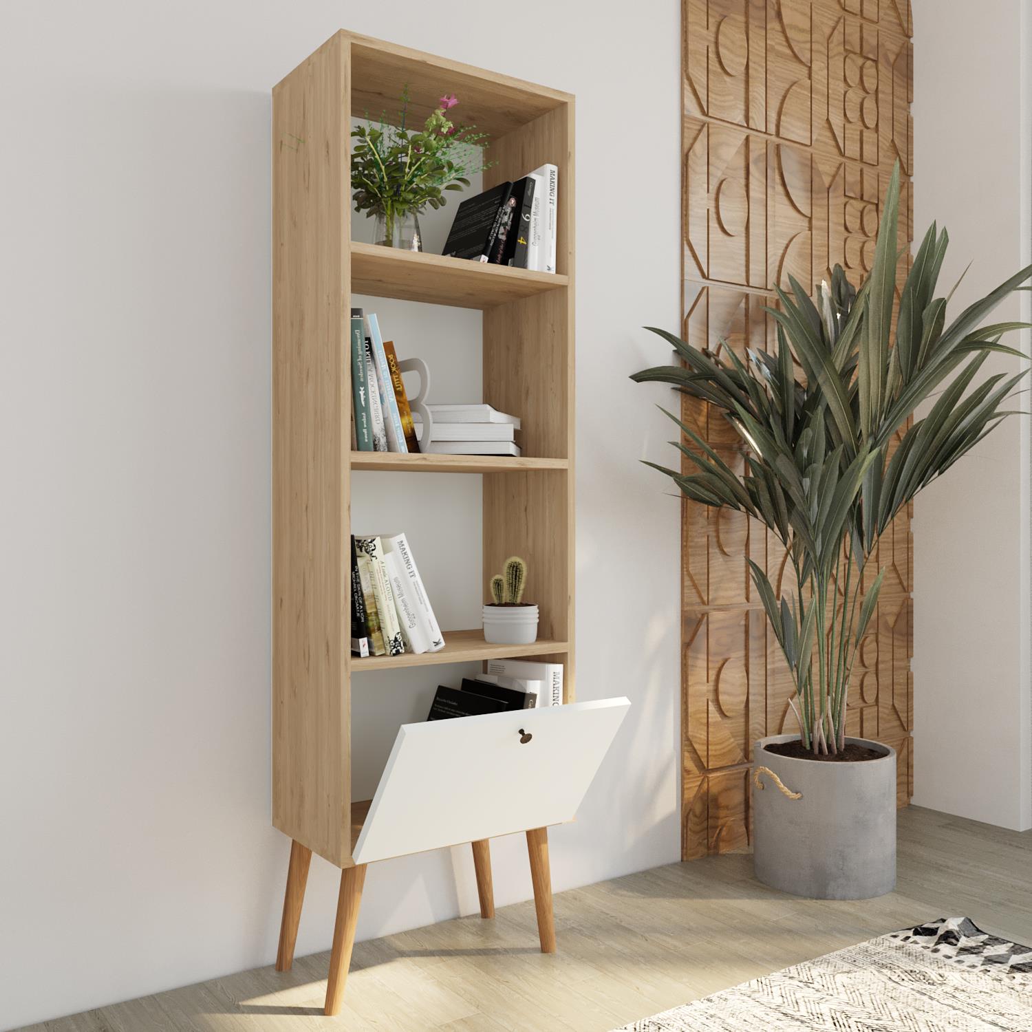 Bimossa W5020 Janus Kitaplık Sepet/Beyaz