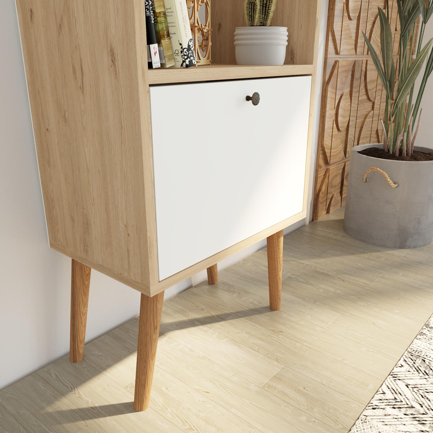 Bimossa W5020 Janus Kitaplık Sepet/Beyaz