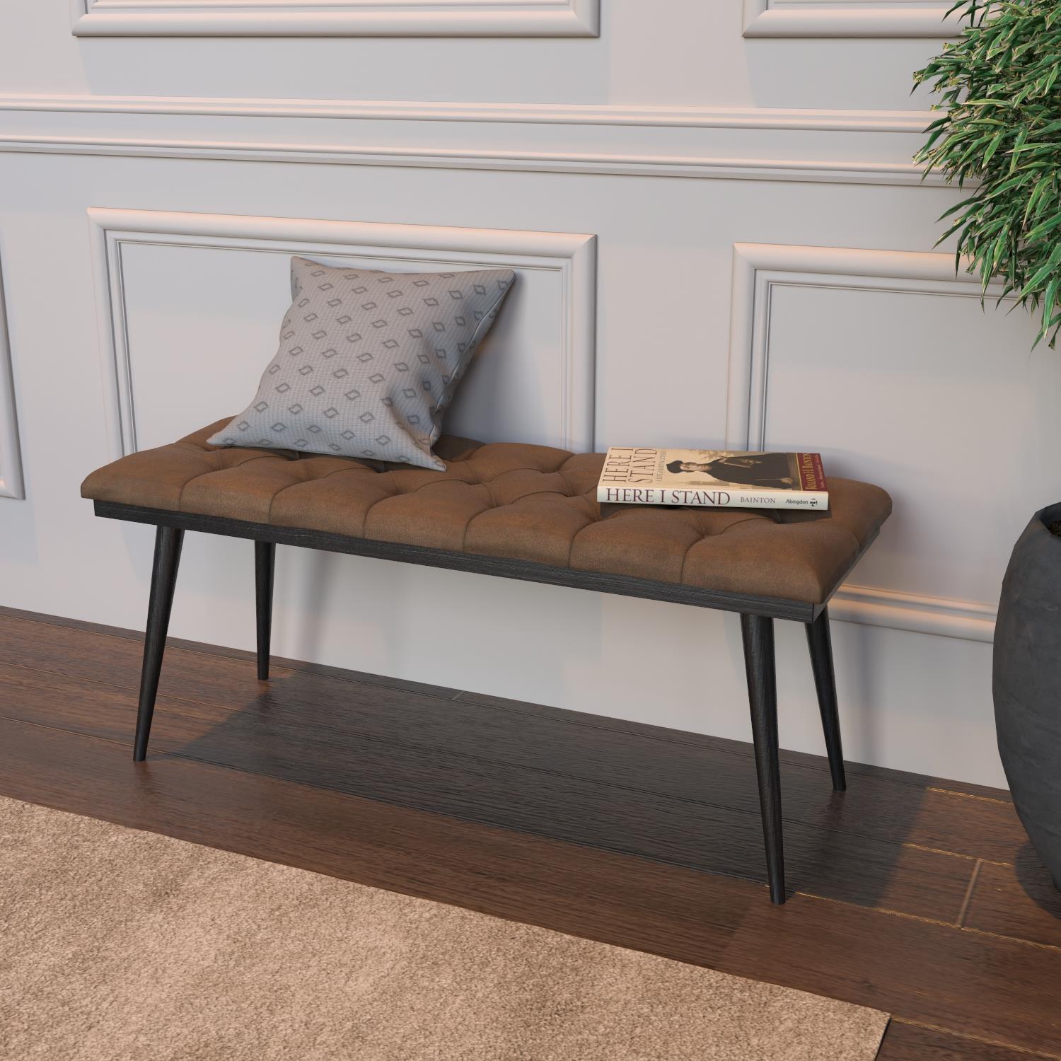 Bimossa Z10 Arden Ahşap Bench / Bank Siyah-Kahverengi