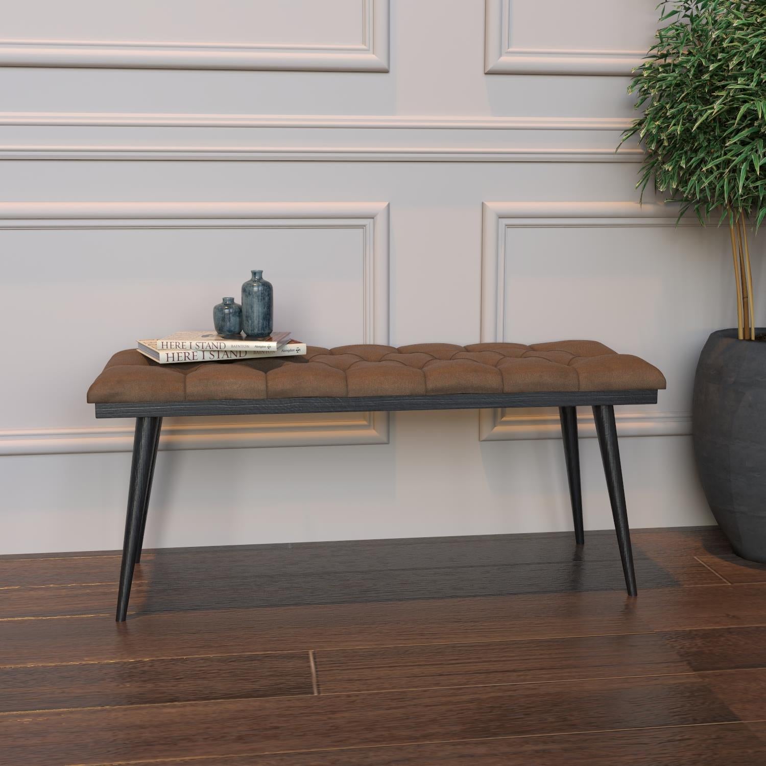 Bimossa Z10 Arden Ahşap Bench / Bank Siyah-Kahverengi