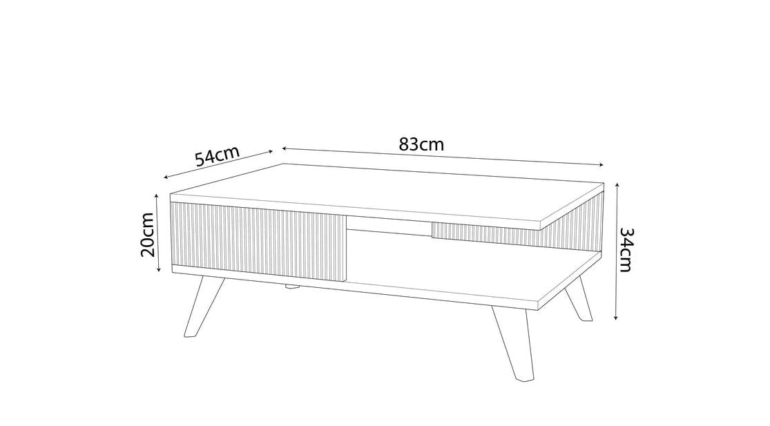 Bimossa O1220 Lisa Orta Sehpa 83 cm Siyah/Sepet