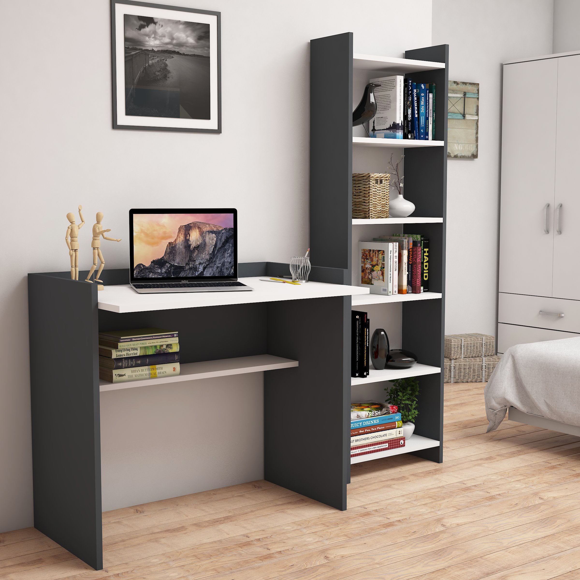 Bimossa Kösem Çalışma Masası ve Kitaplık Takımı - Bimossa