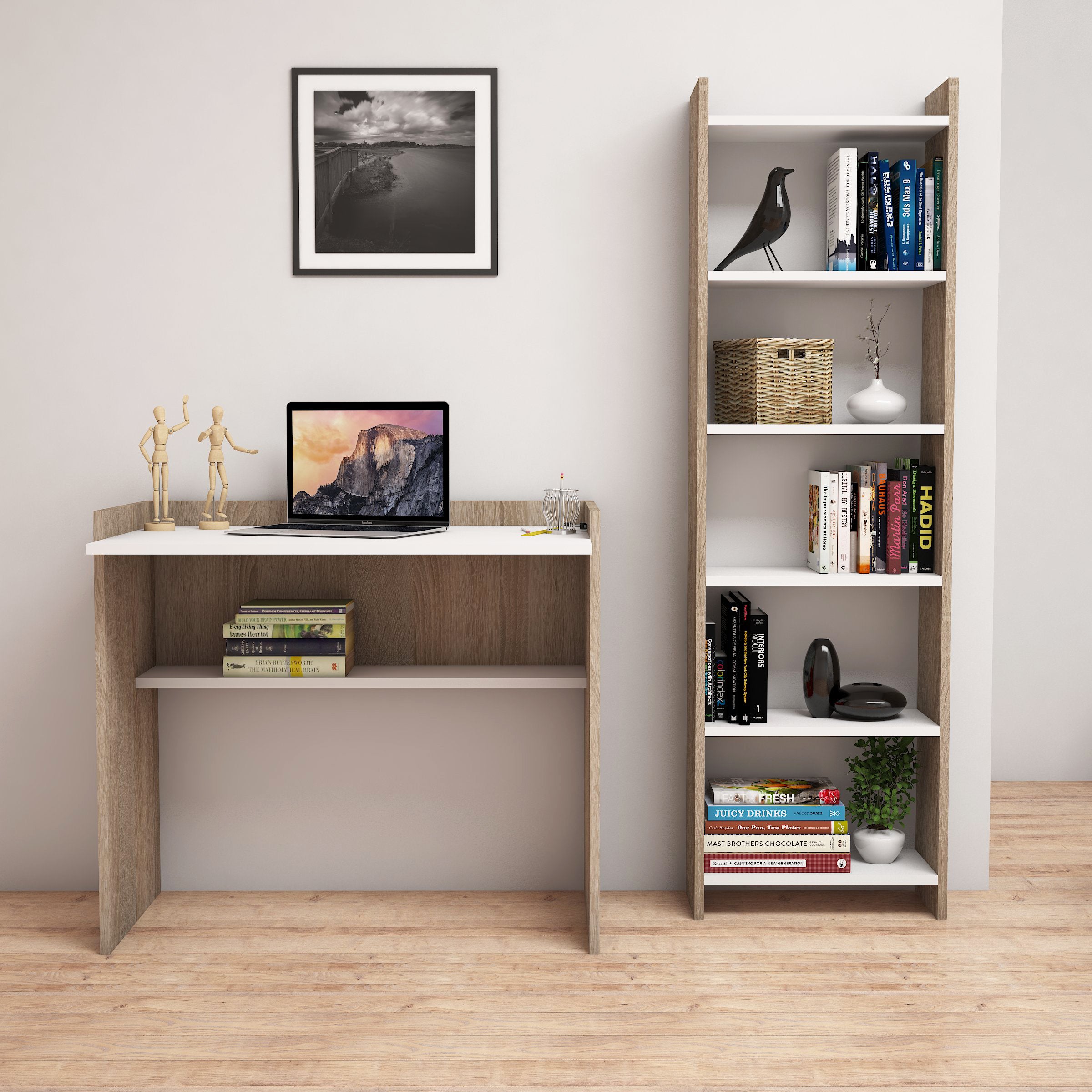 Bimossa Kösem Çalışma Masası ve Kitaplık Takımı - Bimossa