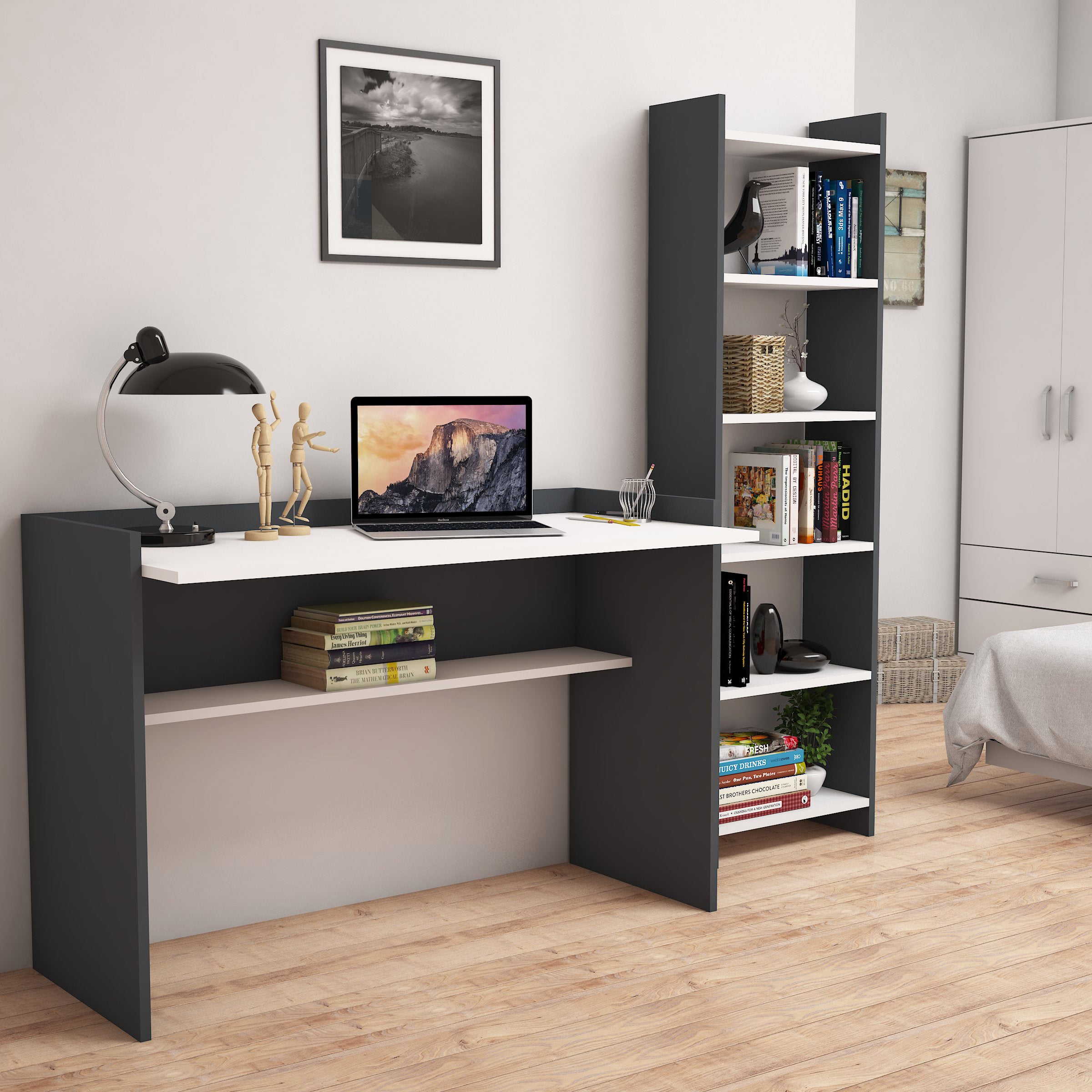 Bimossa Mahpeyker Çalışma Masası ve Kitaplık Takımı - Bimossa