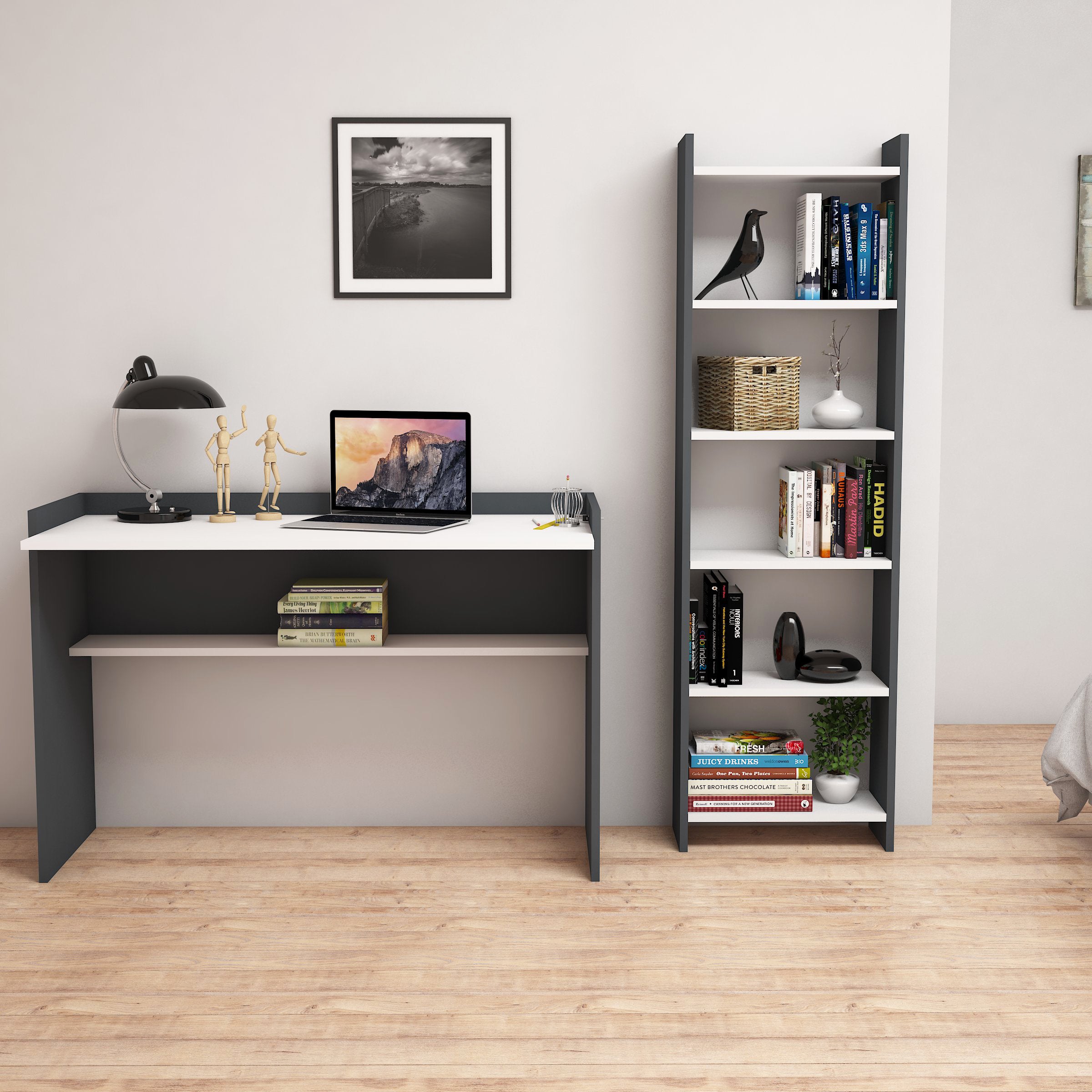 Bimossa Mahpeyker Çalışma Masası ve Kitaplık Takımı - Bimossa