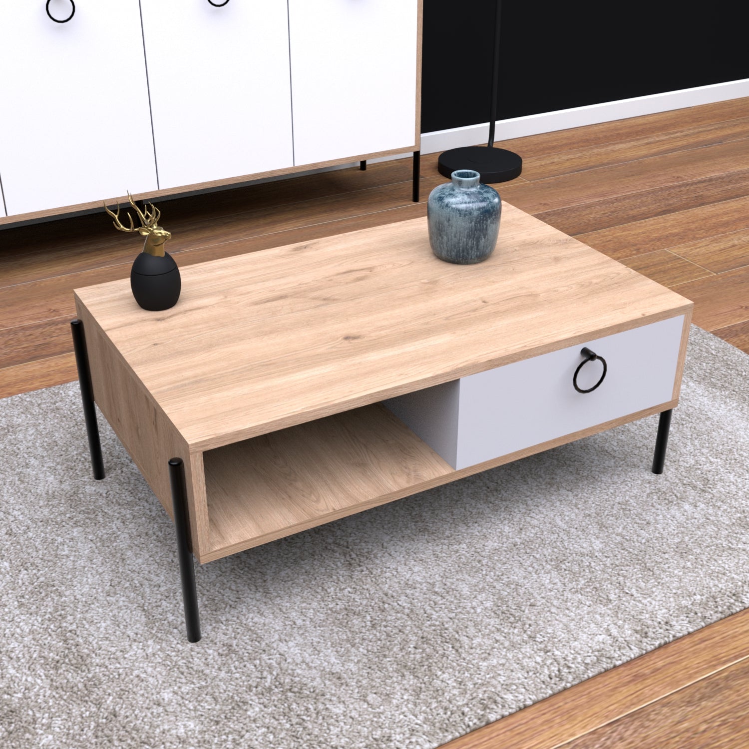 Juno Orta Sehpa Sepet-Beyaz O6020