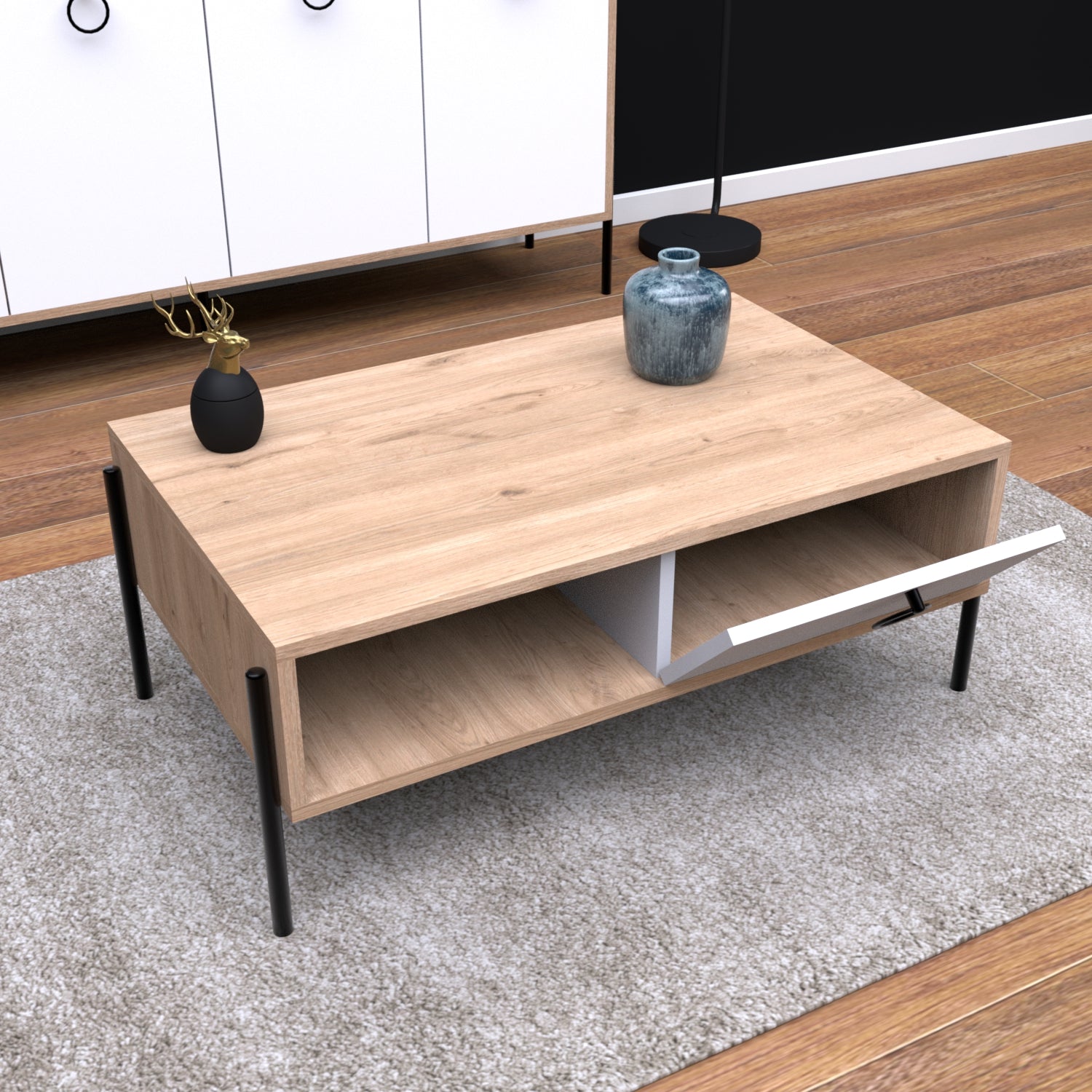 Juno Orta Sehpa Sepet-Beyaz O6020