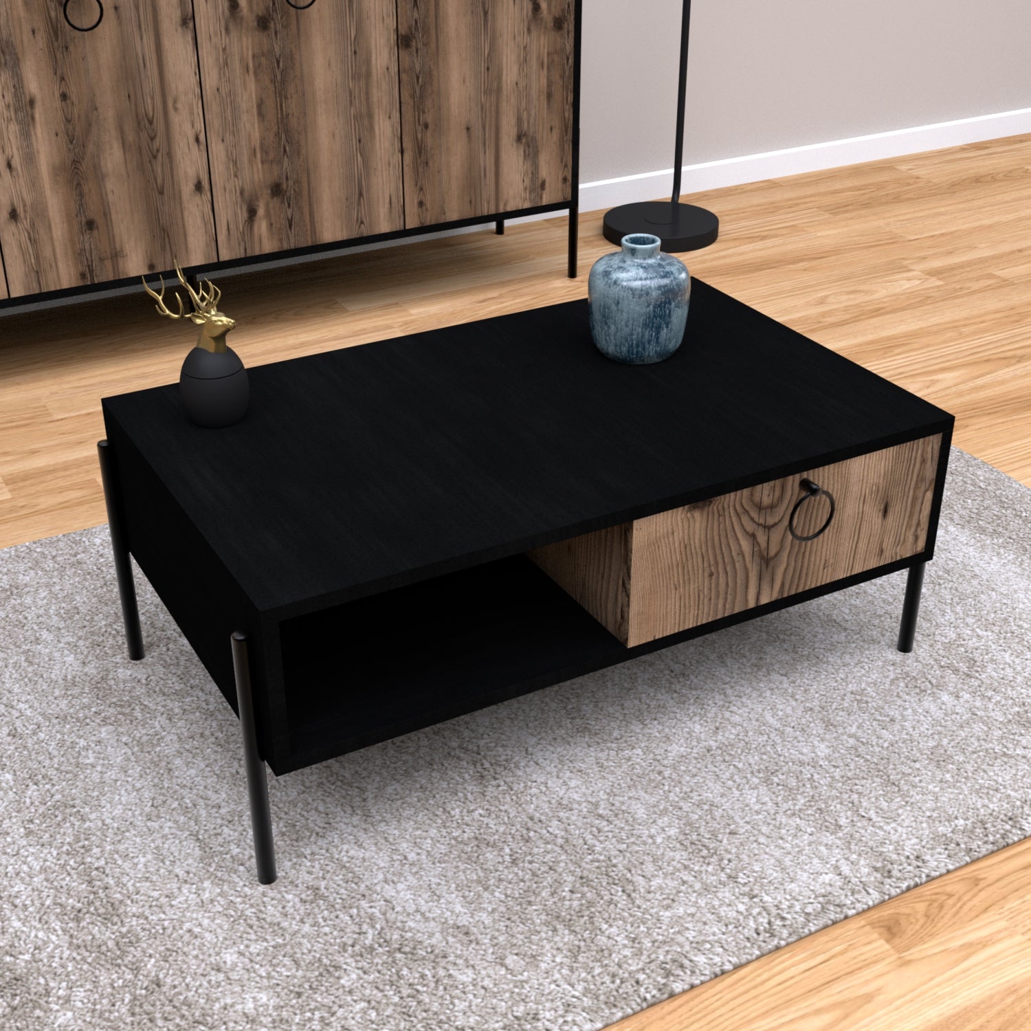 Juno Orta Sehpa Siyah-Lidya O6040