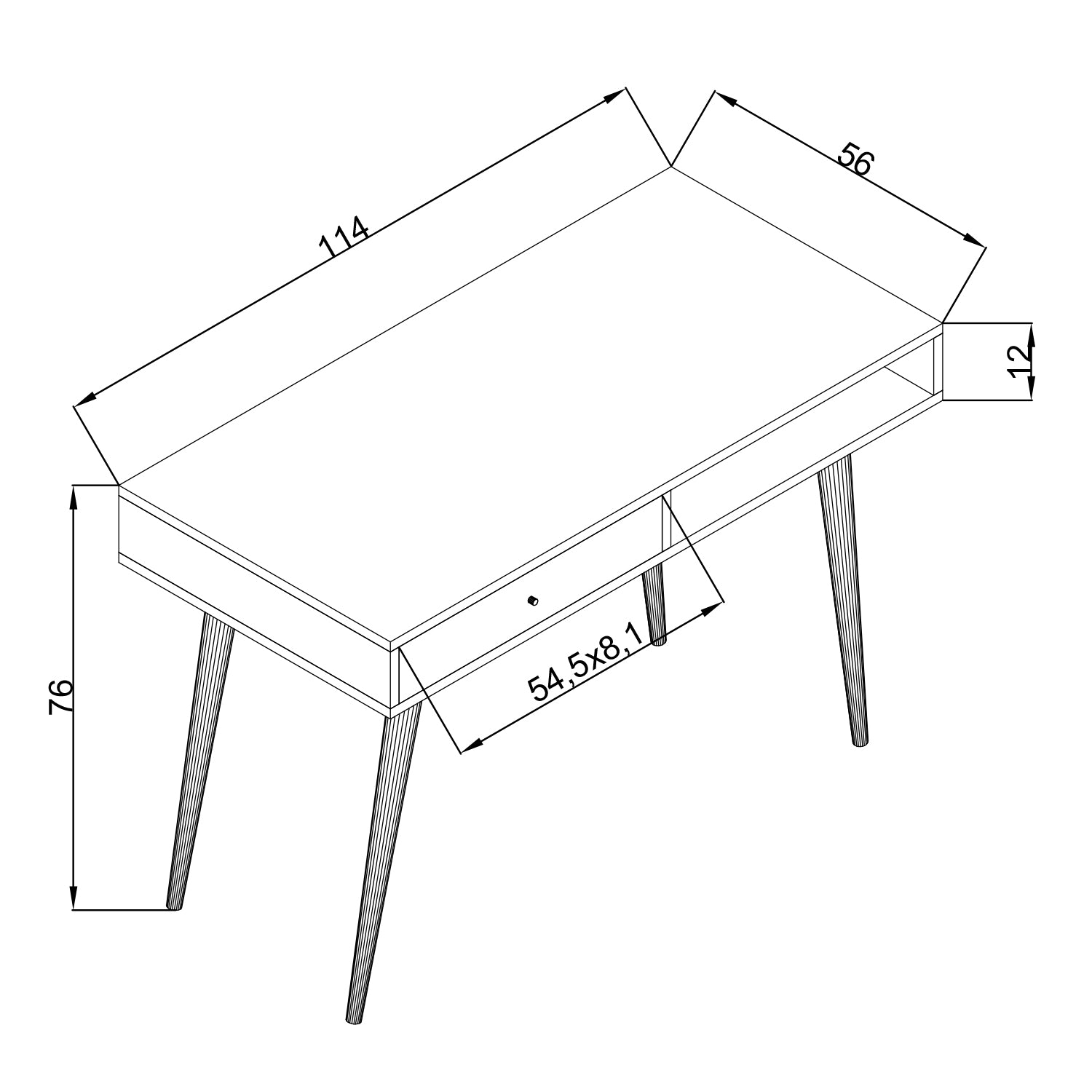 Bimossa S5110 Janus Çalışma Masası Çekmeceli Beyaz