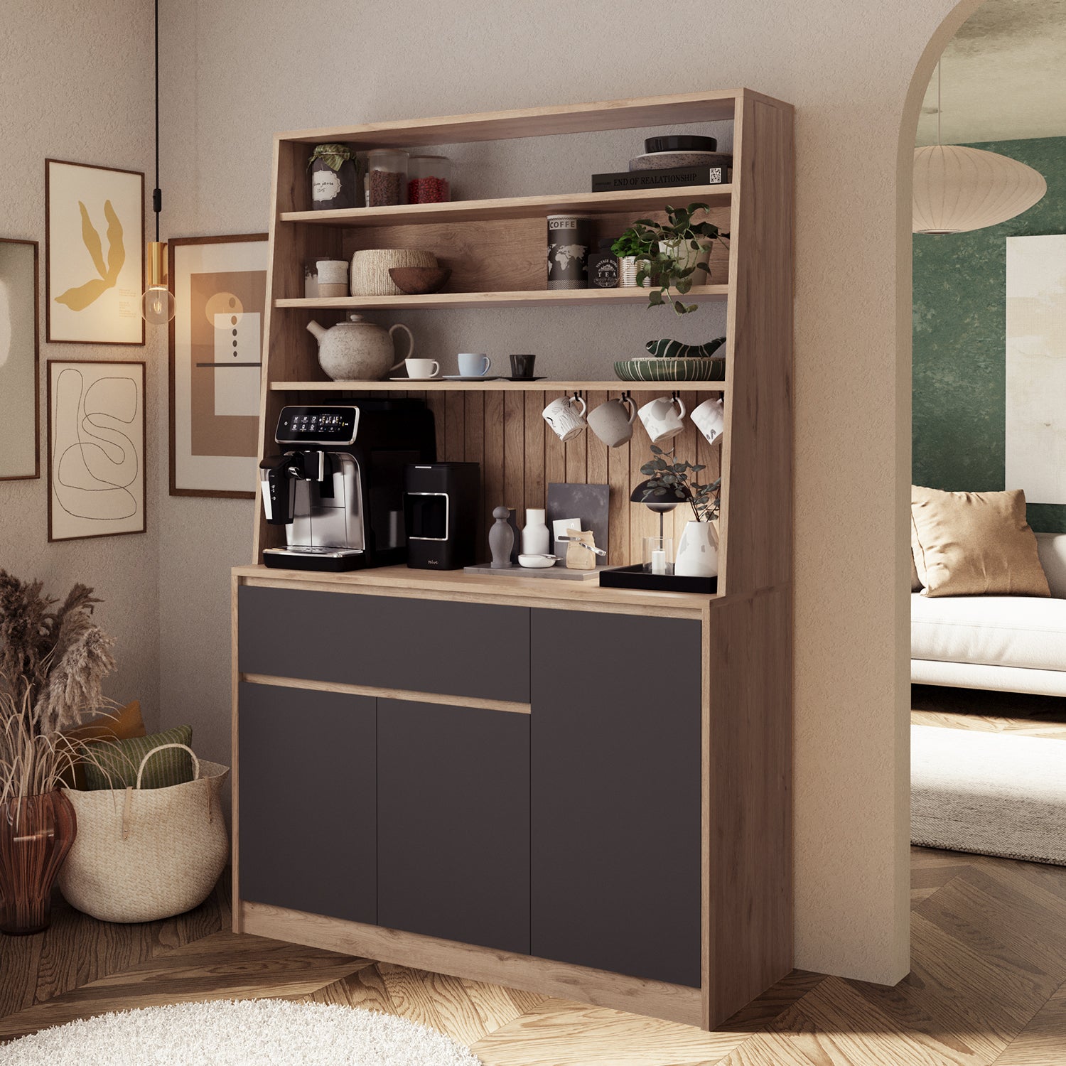 Bimossa Y31 Alba Çok Amaçlı Kahve Köşesi Dolabı