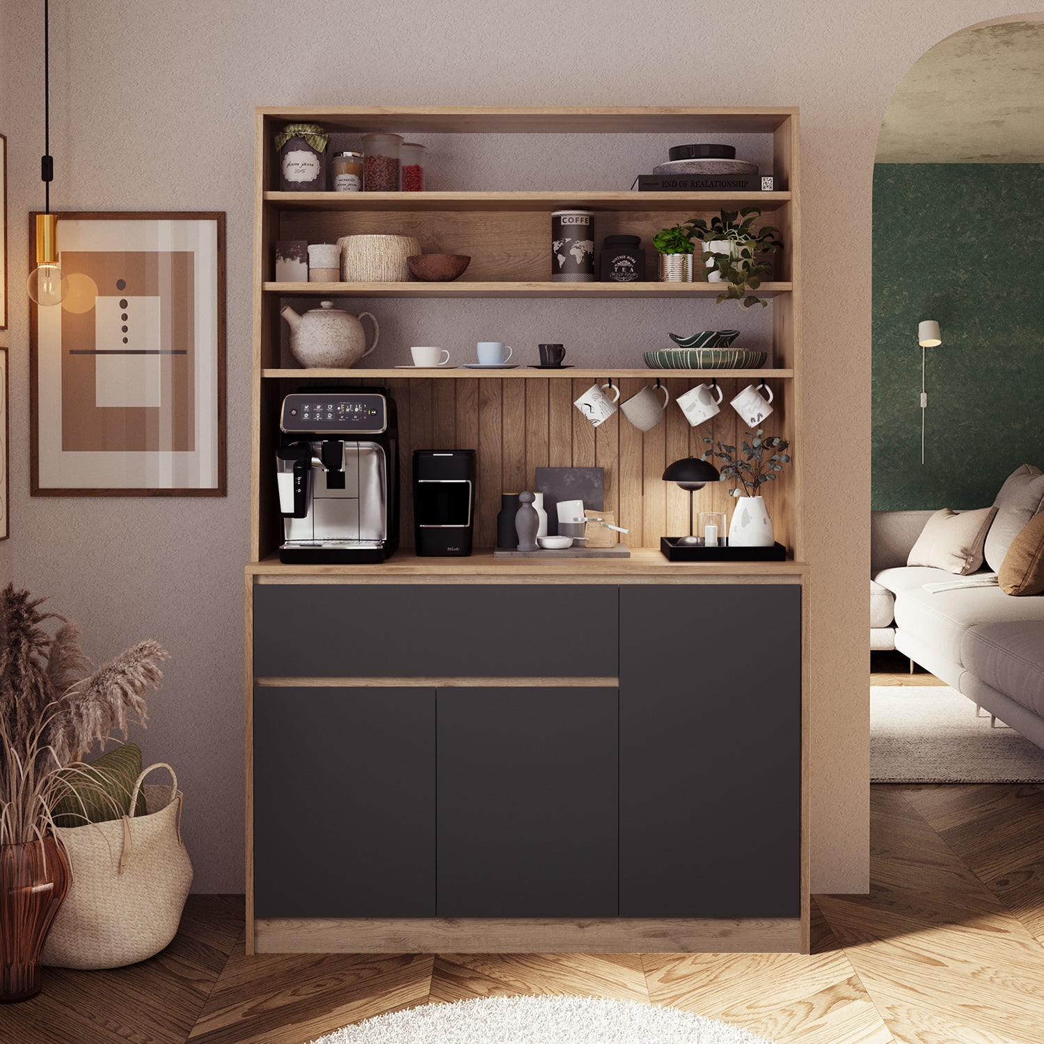 Bimossa Y31 Alba Çok Amaçlı Kahve Köşesi Dolabı
