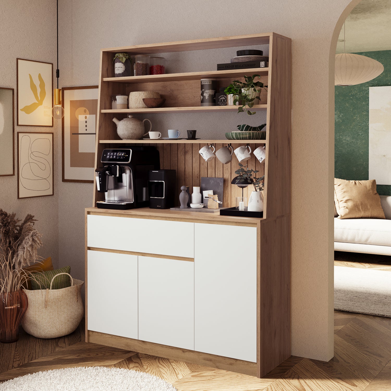 Bimossa Y31 Alba Çok Amaçlı Kahve Köşesi Dolabı