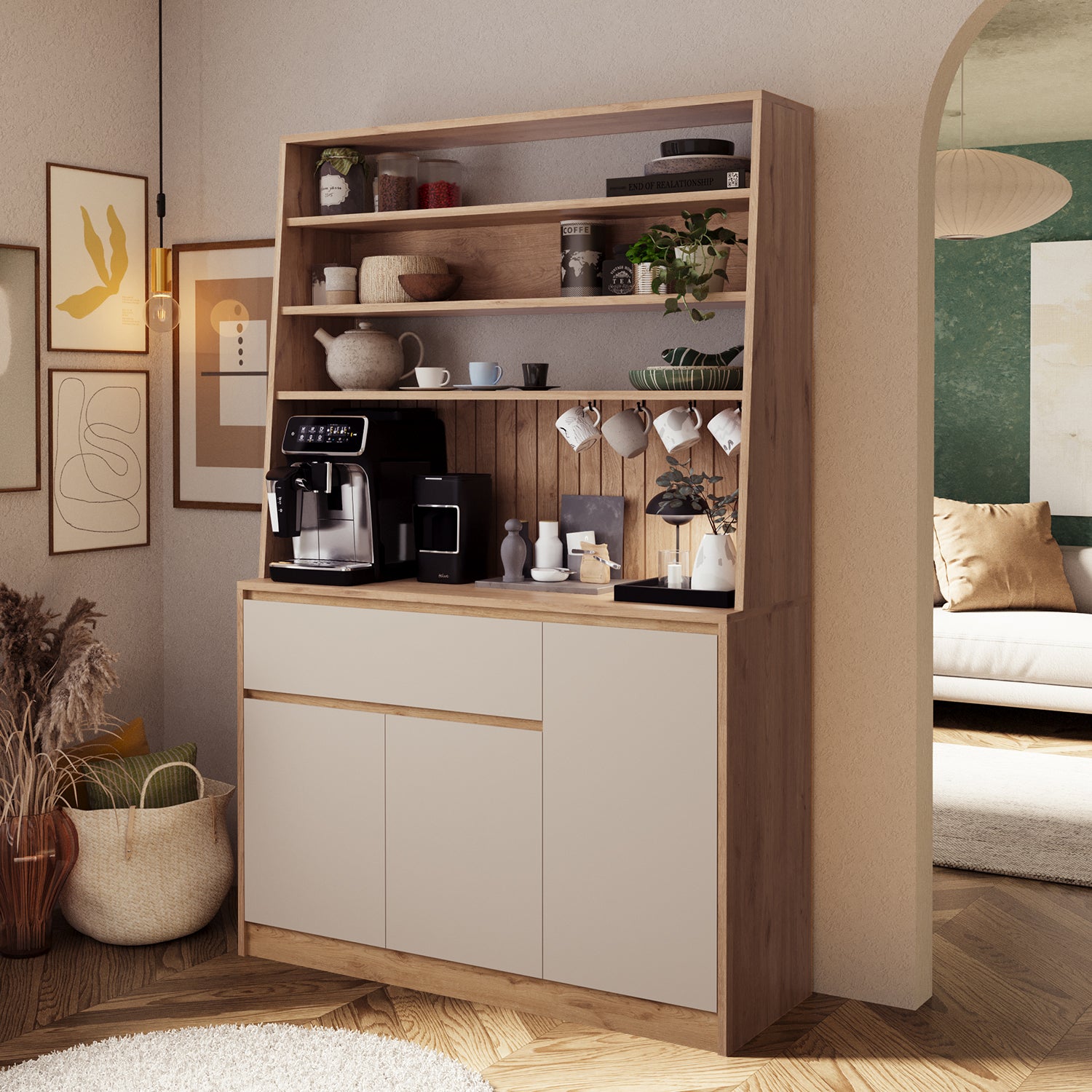Bimossa Y31 Alba Çok Amaçlı Kahve Köşesi Dolabı