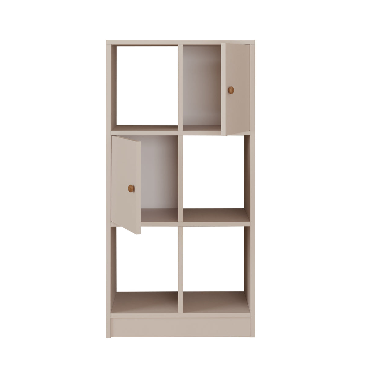 Bimossa W53 Betty Kitaplık, 2 Kapaklı ve 4 Açık Bölmeli 120 cm Çok Amaçlı Kitaplık