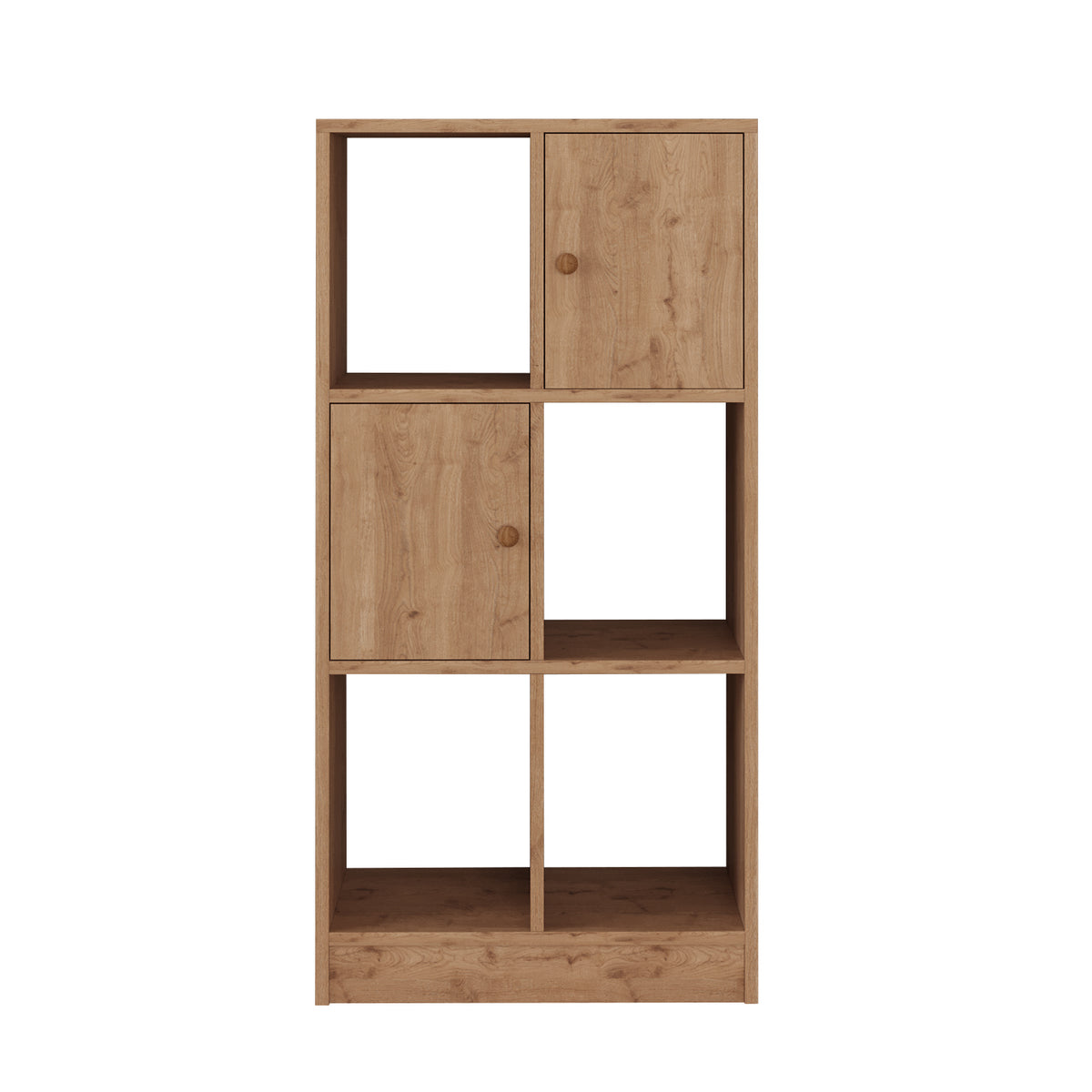 Bimossa W53 Betty Kitaplık, 2 Kapaklı ve 4 Açık Bölmeli 120 cm Çok Amaçlı Kitaplık