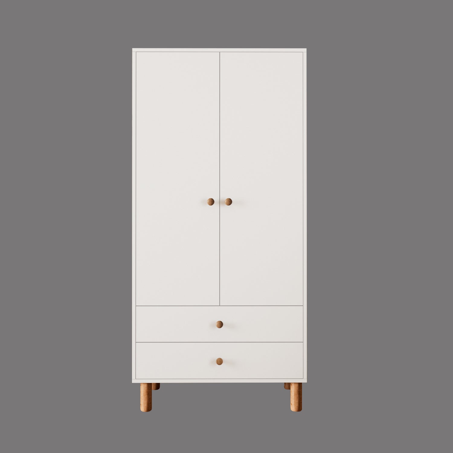 Bimossa KG20 Bunny 80 cm, 2 Kapaklı Gardırop, 2 Çekmeceli Yüksek Ayaklı Çocuk Odası Gardırobu