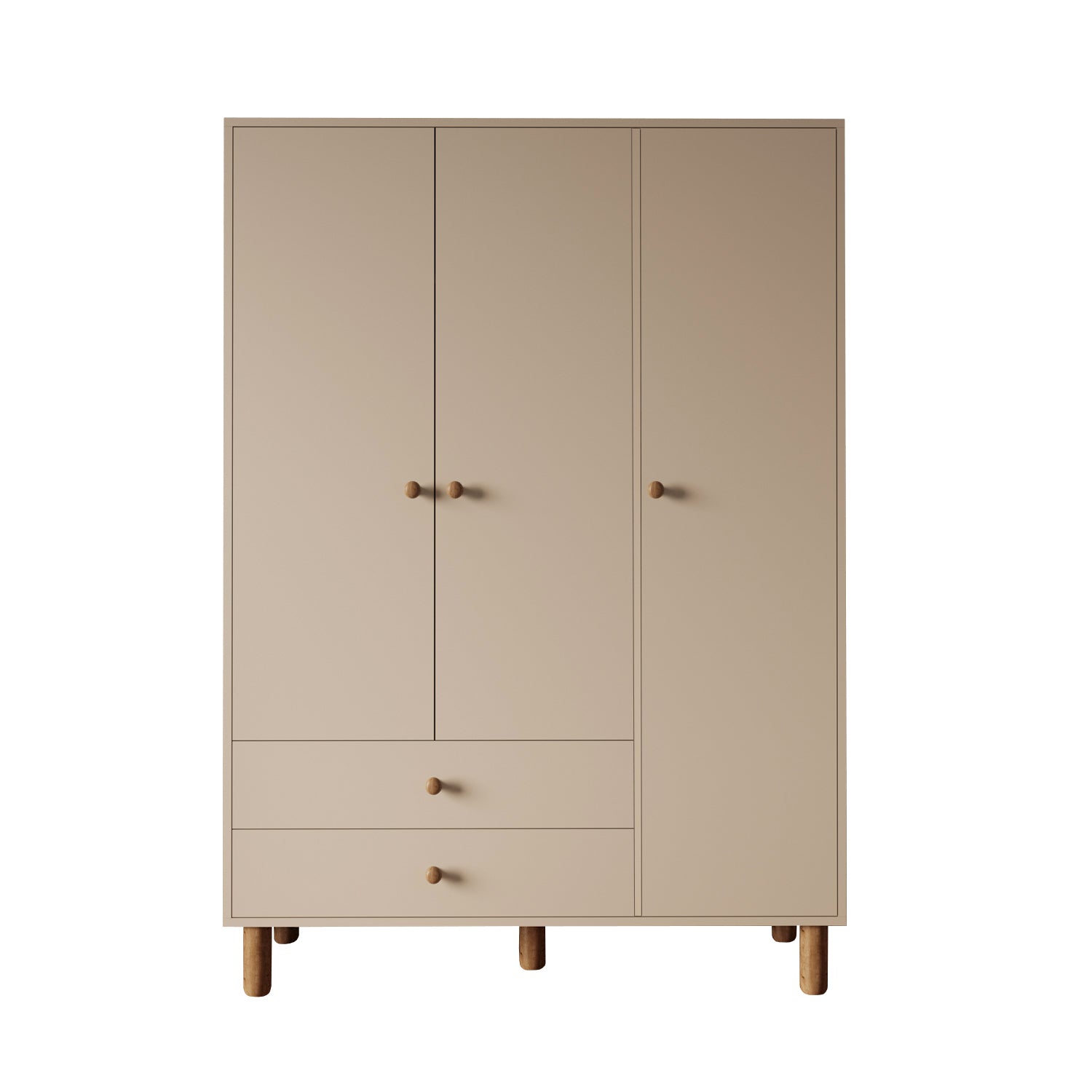 Bimossa KG30 Bunny 120 cm, 3 Kapaklı Gardırop, 2 Çekmeceli Yüksek Ayaklı Çocuk Odası Gardırobu
