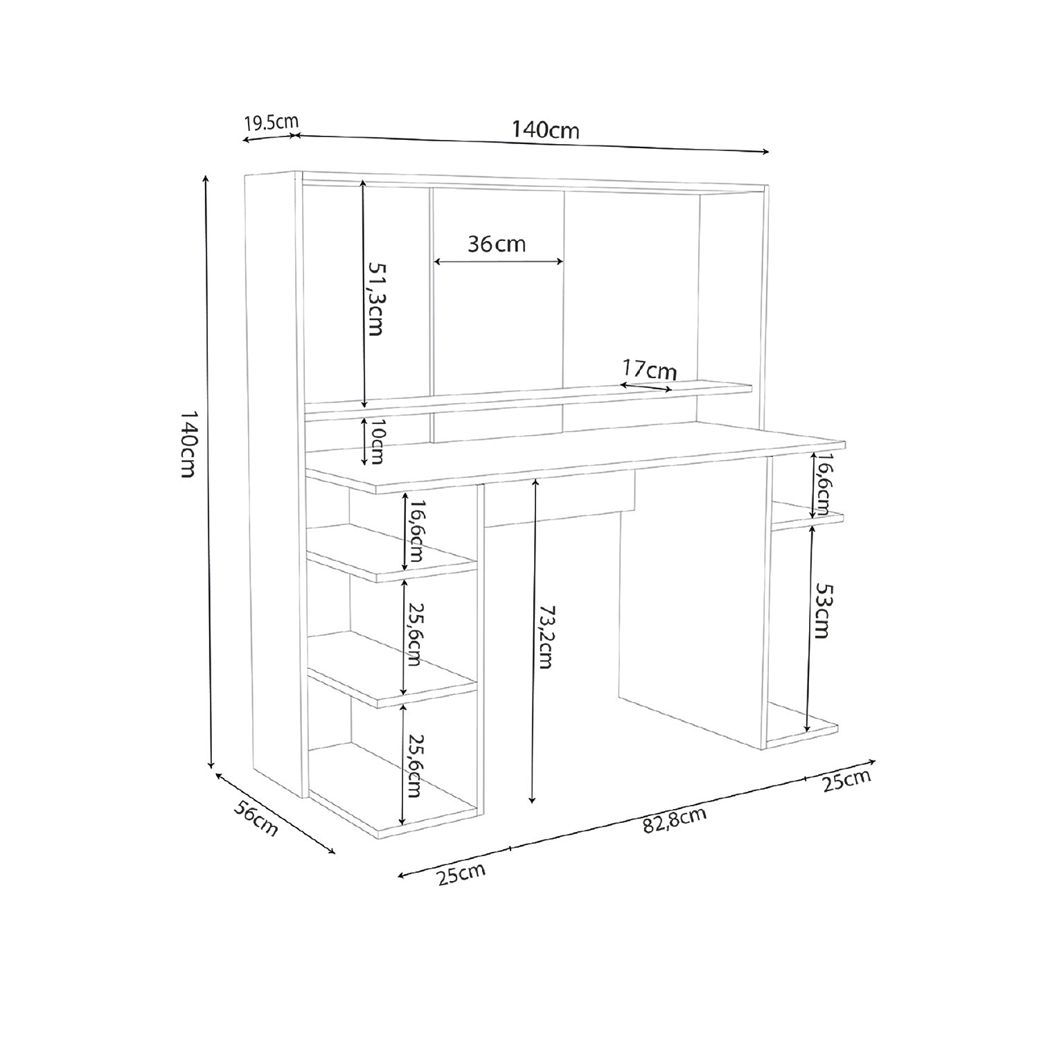 Bimossa S8480 Dante Oyuncu Masası Siyah - Kırmızı 140 cm