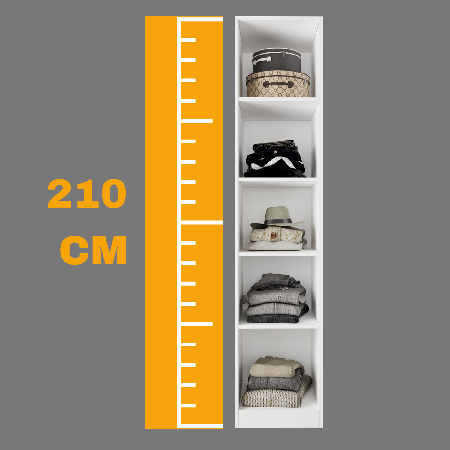 Bimossa KA10 Goss Tekli Kapaksız Raflı Gardırop, Açık Giyinme Dolabı, Beyaz Modern Tasarım Elbise ve Kıyafet Dolabı