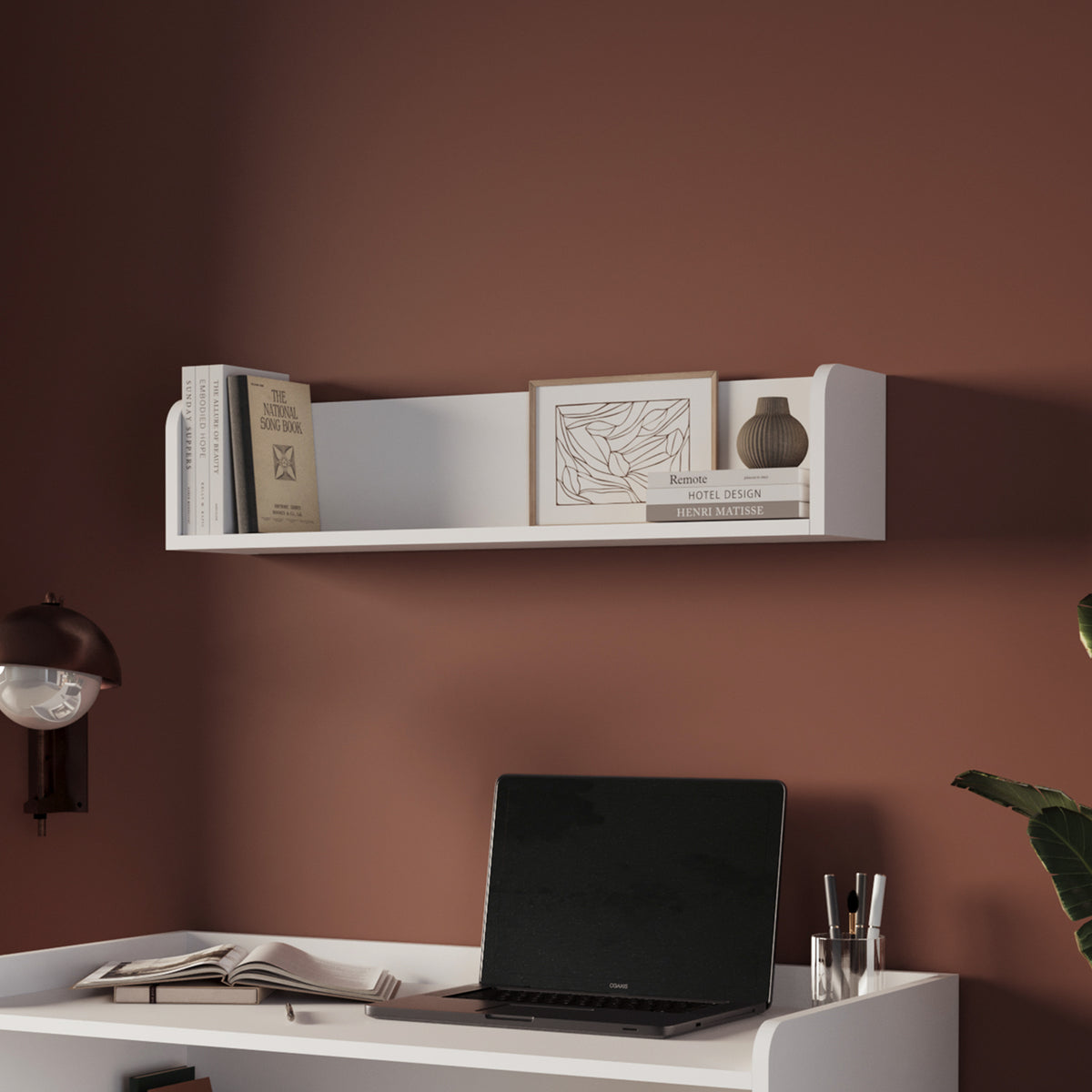 Bimossa X21 Daffy Duvar Rafı - 94 cm Geniş, 24 cm Derin ve Yuvarlatılmış Köşeli
