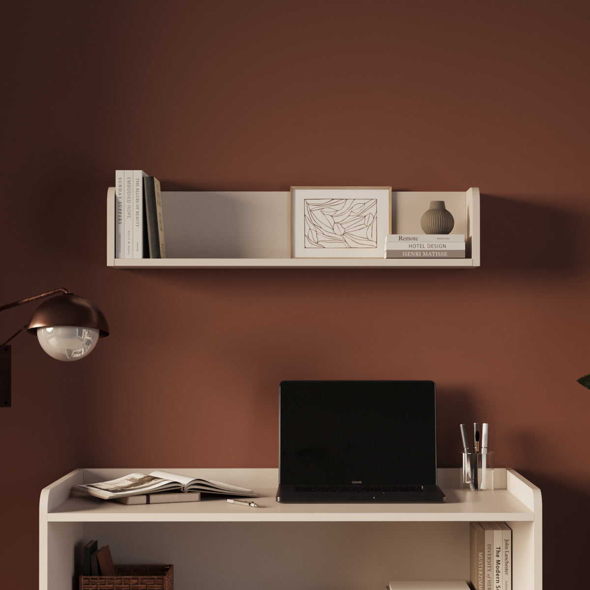 Bimossa X21 Daffy Duvar Rafı - 94 cm Geniş, 24 cm Derin ve Yuvarlatılmış Köşeli