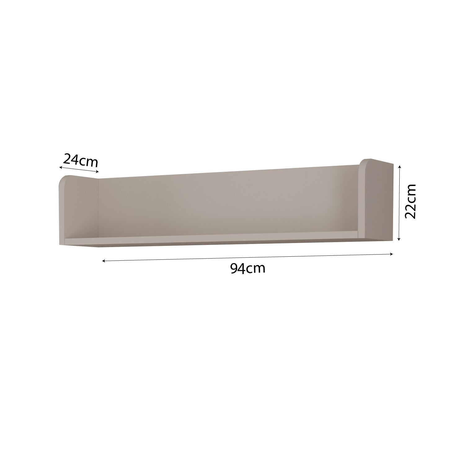 Bimossa X21 Daffy Duvar Rafı - 94 cm Geniş, 24 cm Derin ve Yuvarlatılmış Köşeli