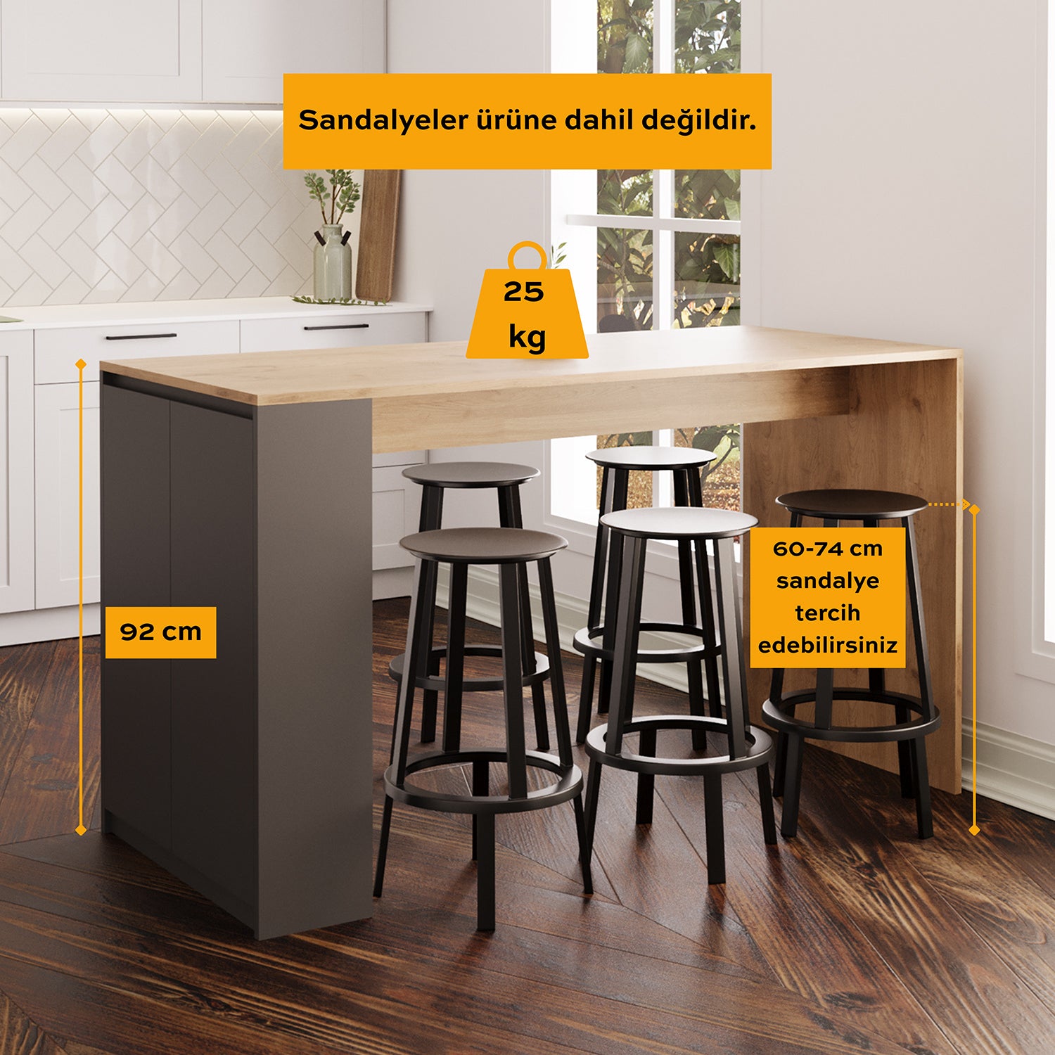 Bimossa L48 Edgar Bar Masası 160 cm
