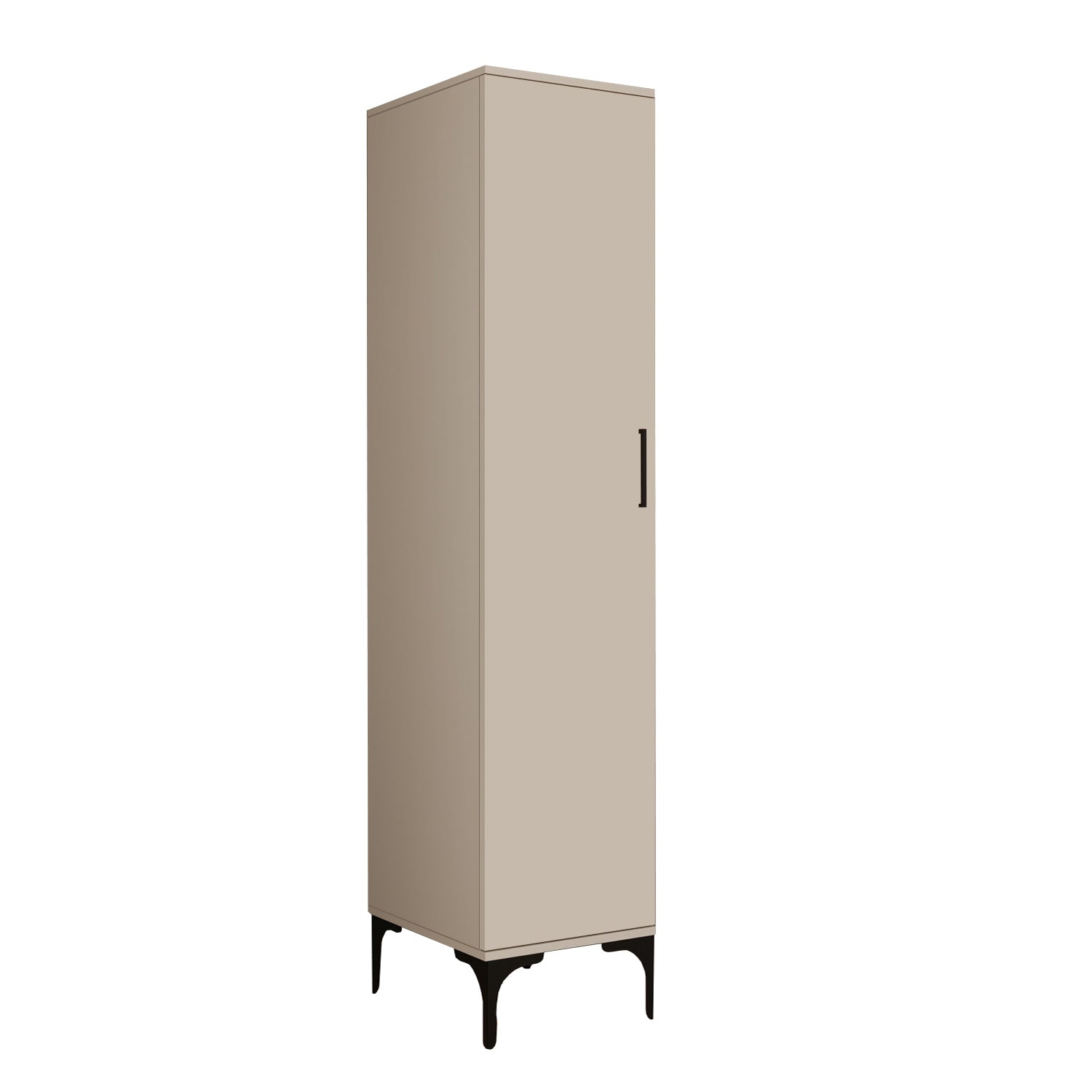 Bimossa K70 Loft 40 cm Tek Kapaklı Gardırop, 5 Raflı Elbise Dolabı, Aynasız Modern Metal Ayaklı Gardırop