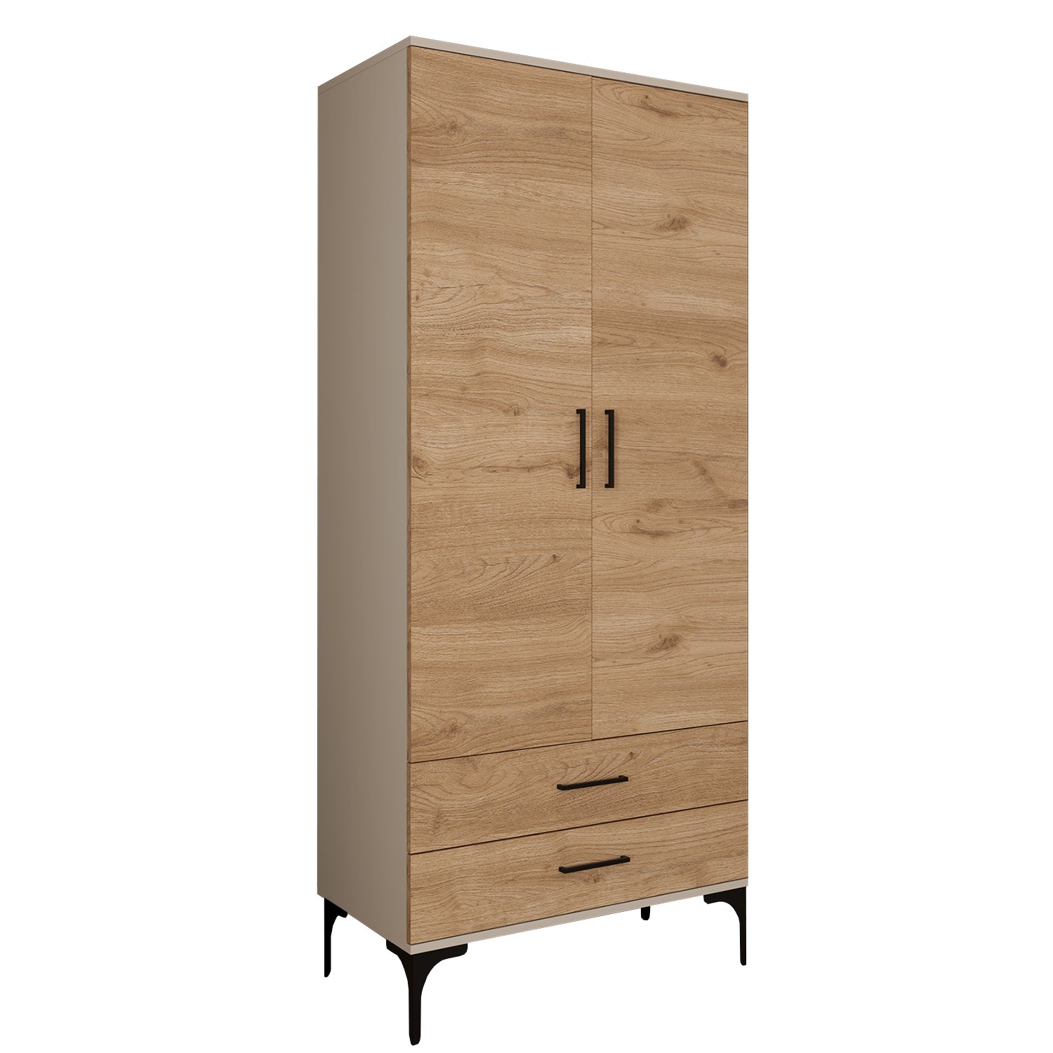 Bimossa K80 Loft 80 cm 2 Kapaklı 2 Çekmeceli Gardırop