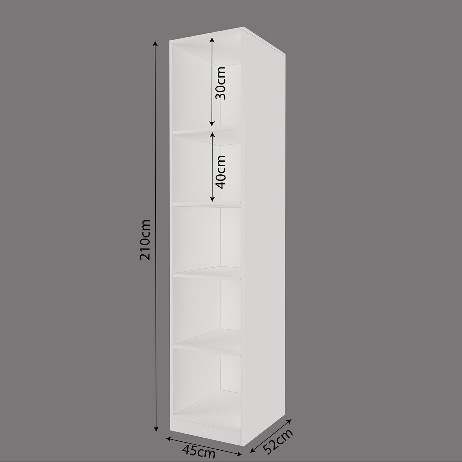 Bimossa KA10 Goss Tekli Kapaksız Raflı Gardırop, Açık Giyinme Dolabı, Beyaz Modern Tasarım Elbise ve Kıyafet Dolabı