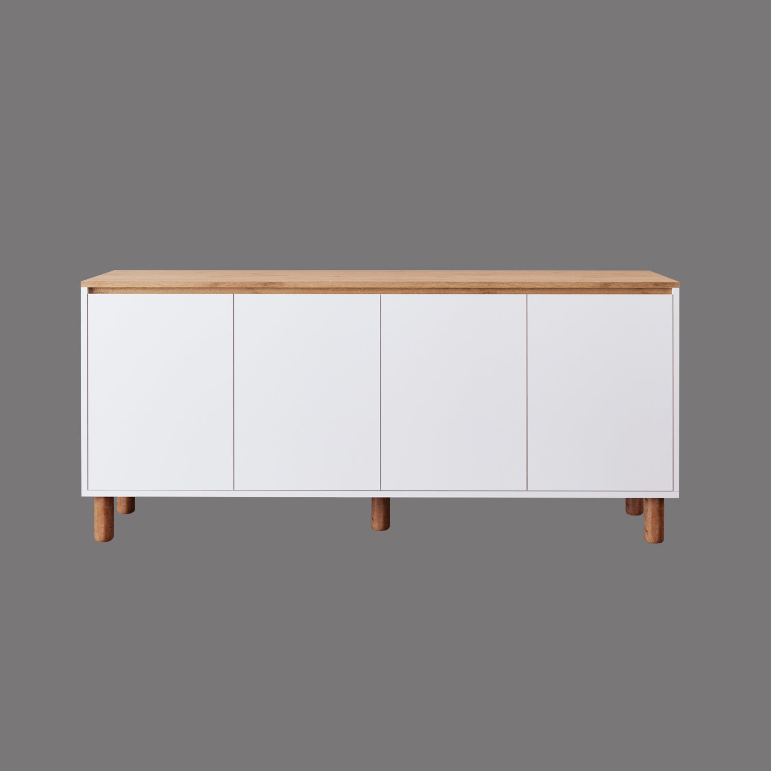 Bimossa H41 Terra 180 cm Yüksek Ayaklı 4 Kapaklı Konsol, Modern Yemek Odası Depolama Dolabı