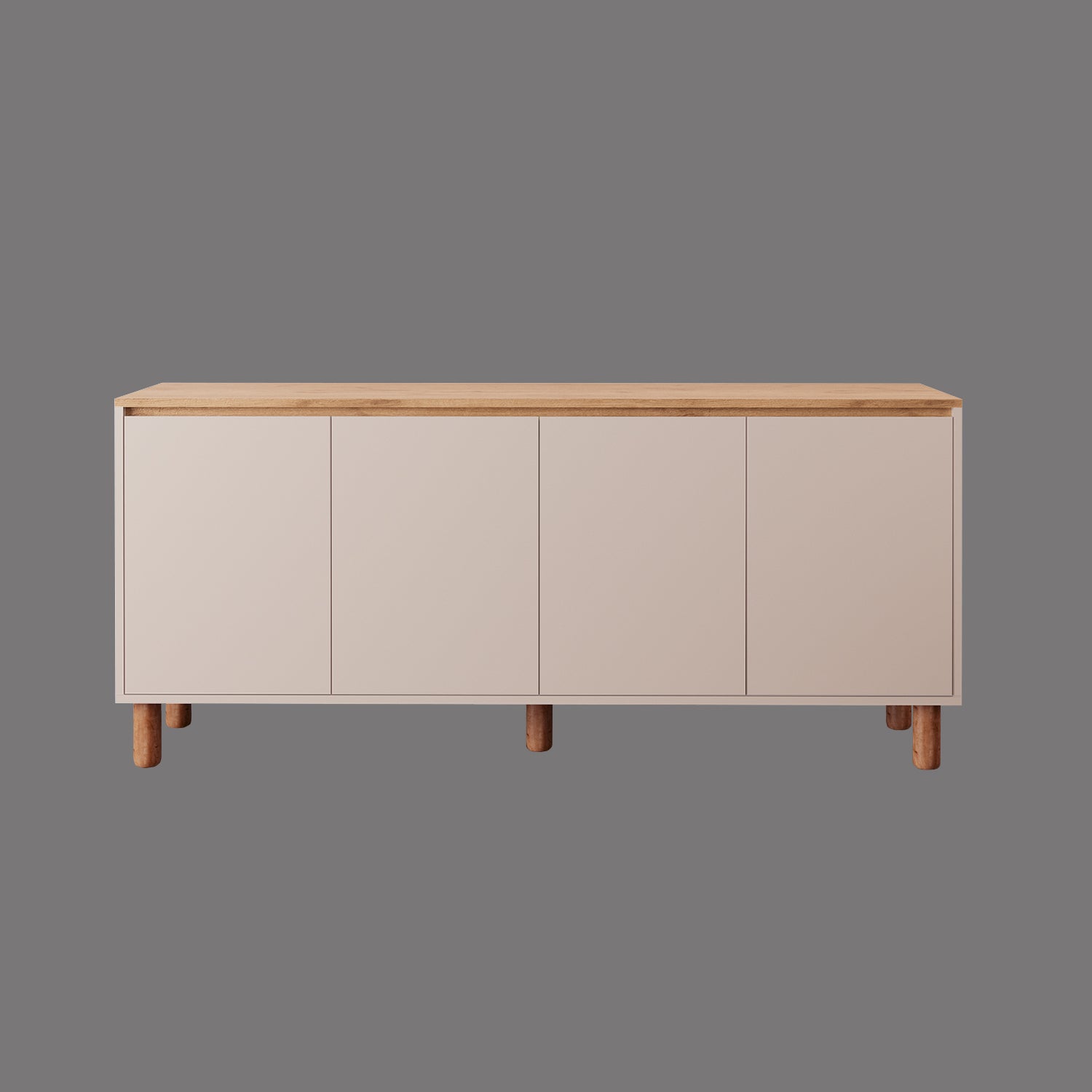Bimossa H41 Terra 180 cm Yüksek Ayaklı 4 Kapaklı Konsol, Modern Yemek Odası Depolama Dolabı