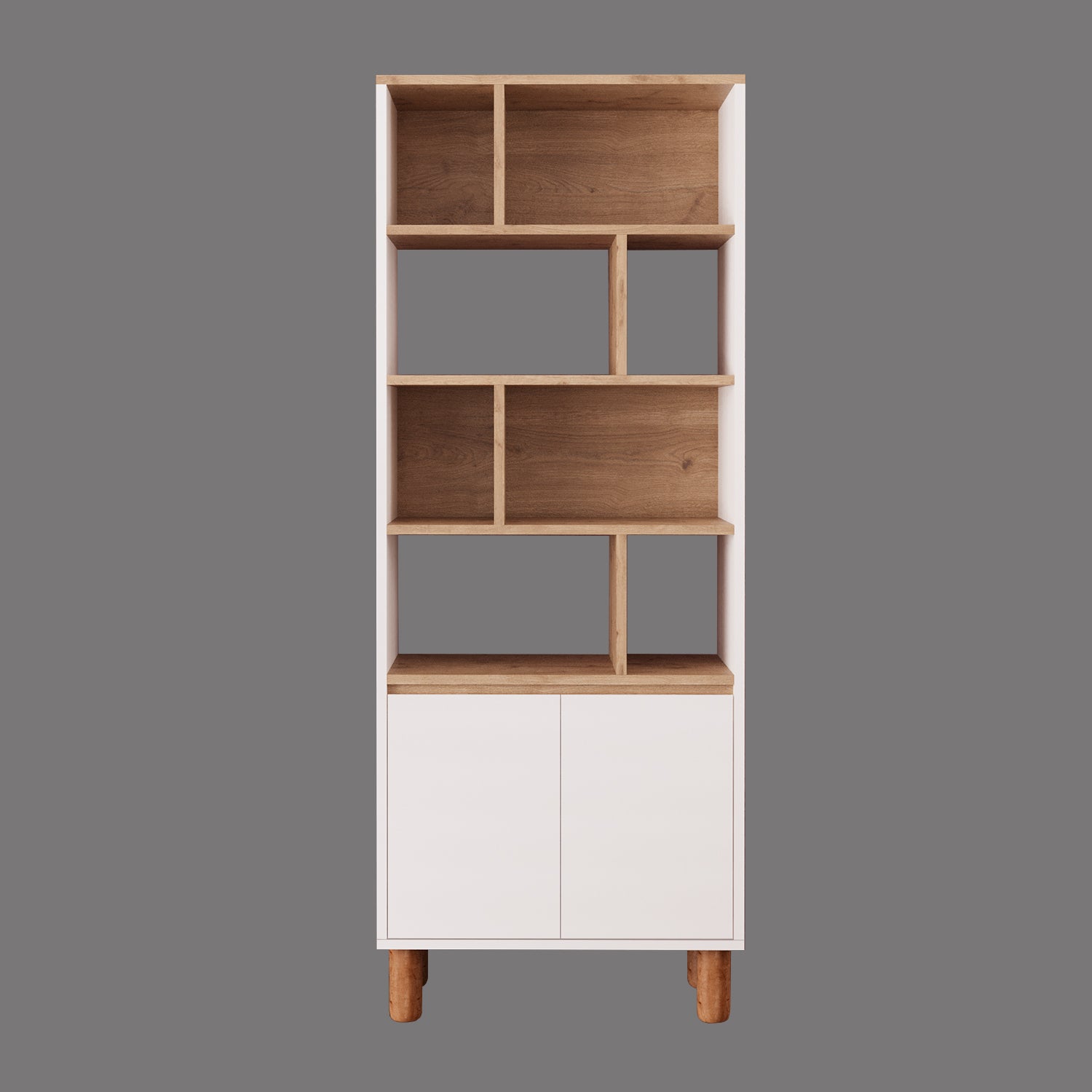 Bimossa W41 Terra 180 cm Yüksek Ayaklı, Kapaklı Kitaplık, Raflı Çok Amaçlı Dolap